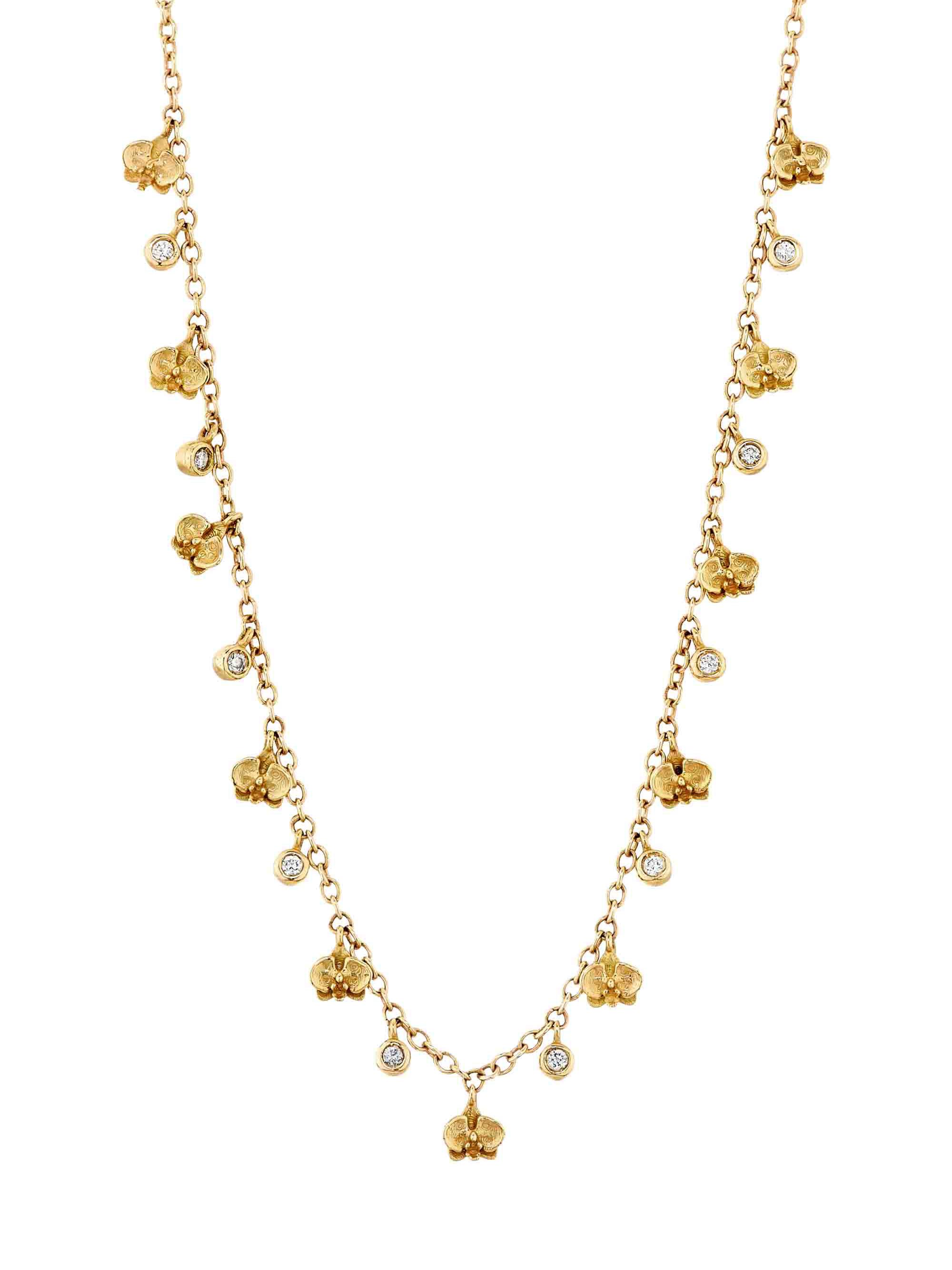 Onirikka Women's Kidea Mini Orchids 18K-Yellow-Gold & 0.16 TCW Diamond Necklace - Gold