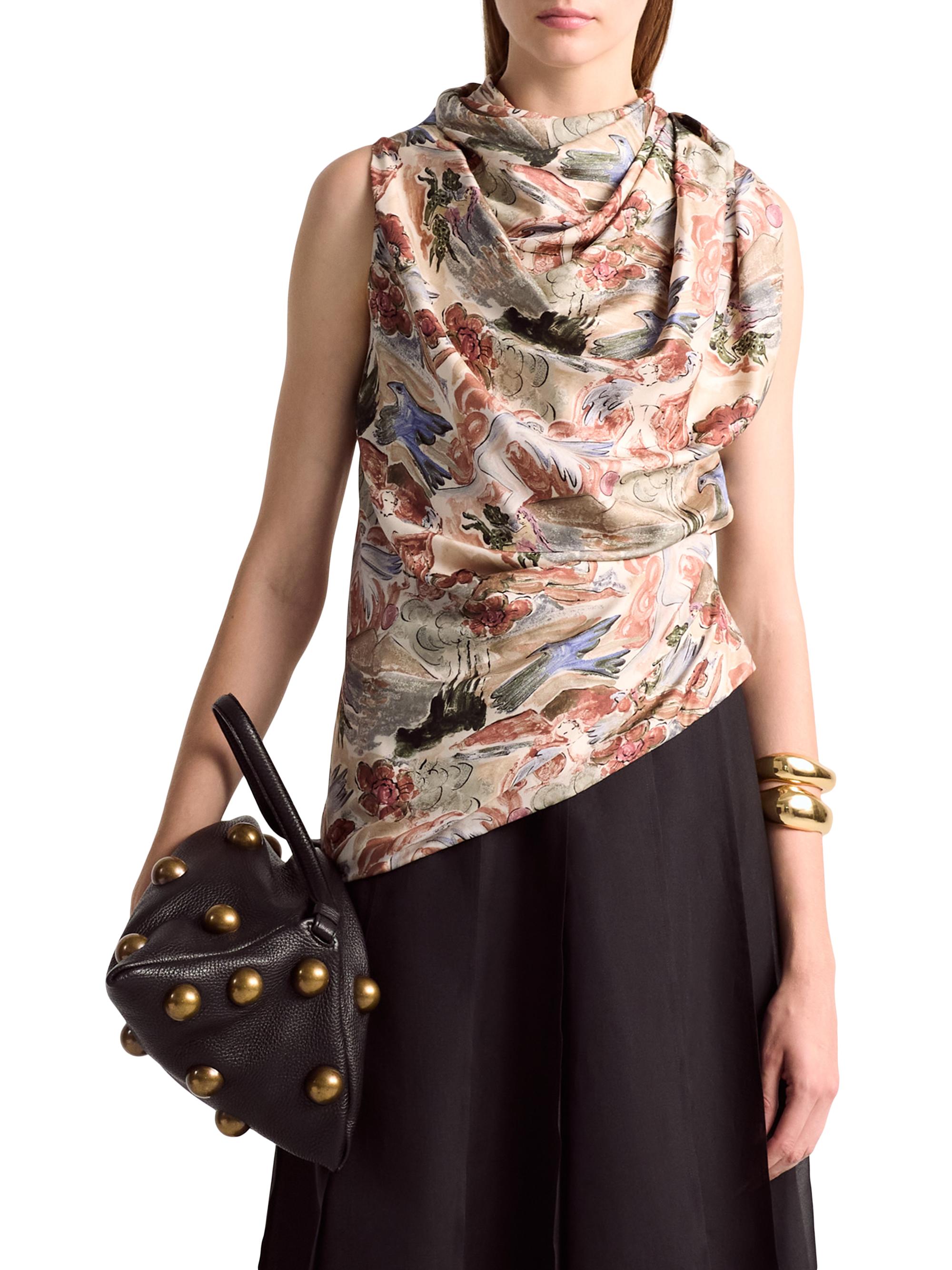 Altuzarra Women's Sleary Cowl Neck Top - Fawn Mythical All Over