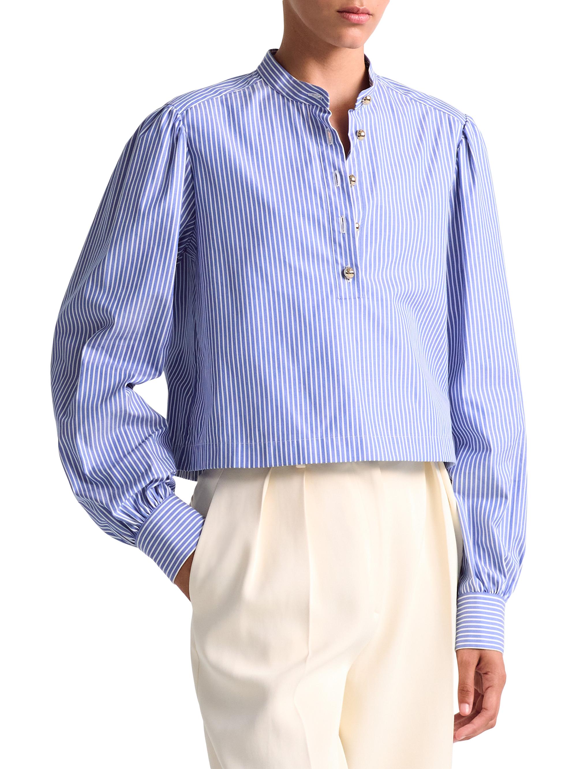 Altuzarra Women's Margot Stripe Boxy Top - Tidal Blue Stripe