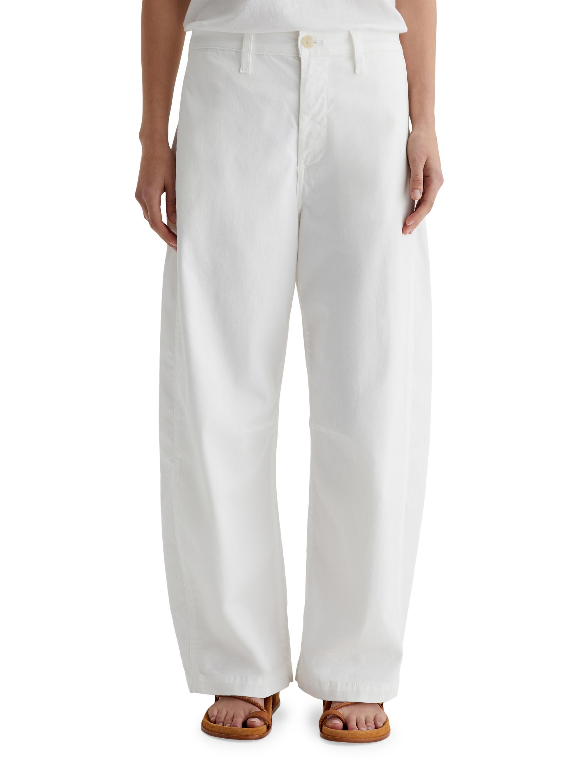 AG Jeans Women's Fiona Twill Straight-Leg Pants - Powder