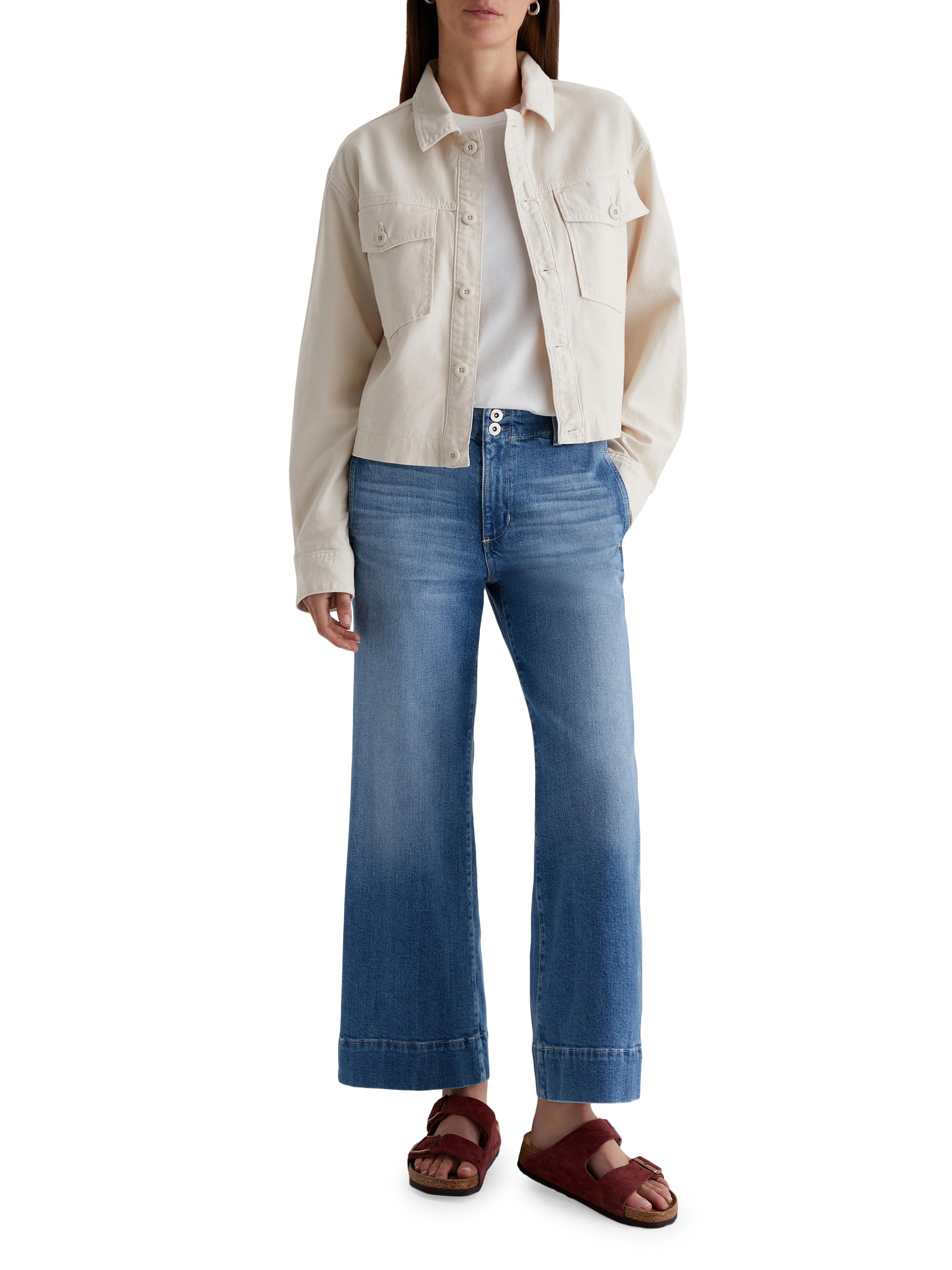 AG Jeans Natasha Cotton Mid-Rise Wide-Leg Jeans | Saks Fifth Avenue