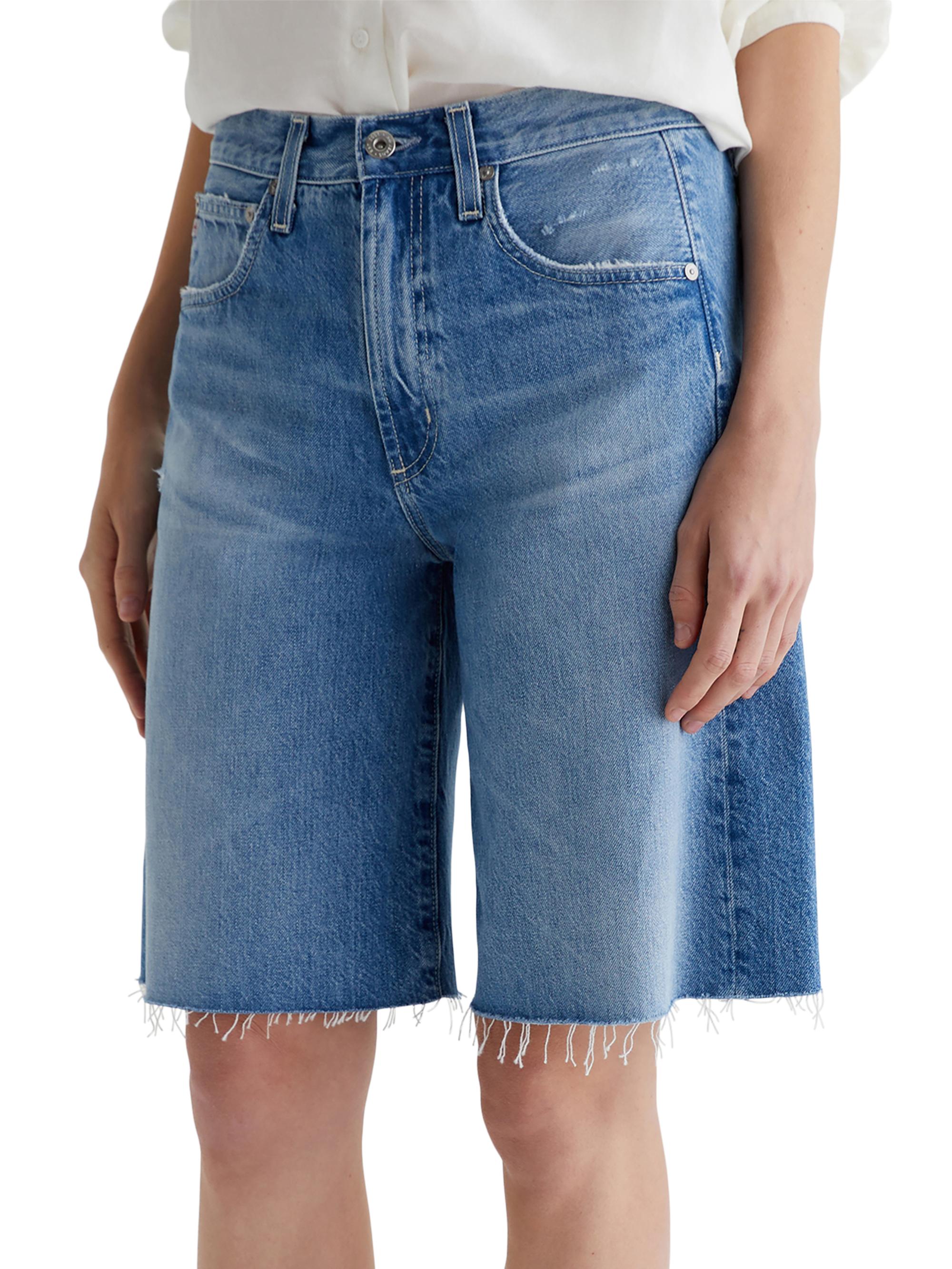 AG Jeans Hattie Distressed Cotton Raw-Edge Shorts | Saks Fifth Avenue