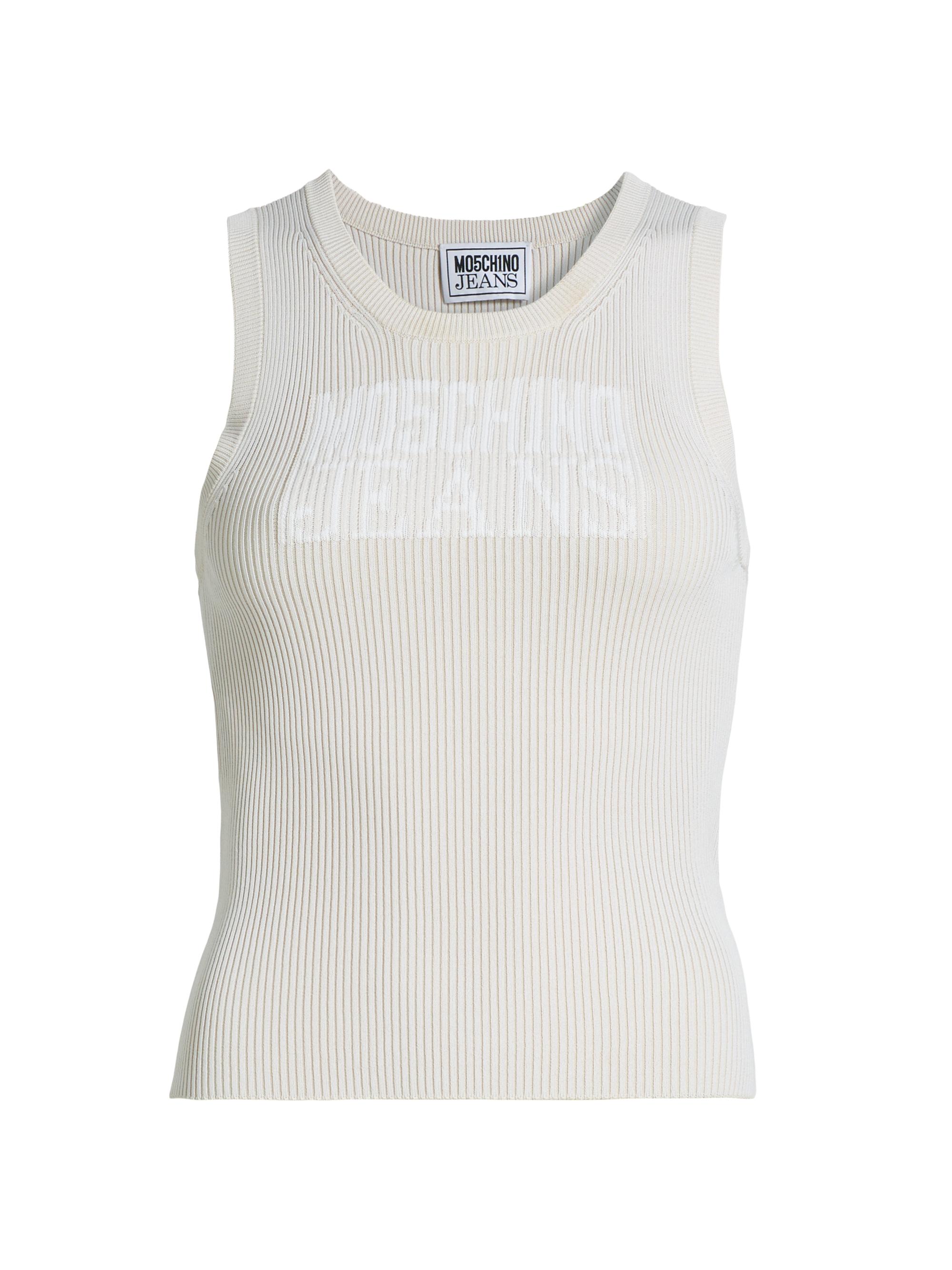 Moschino Jeans Women's Tonal Logo Tank - Multi Beige