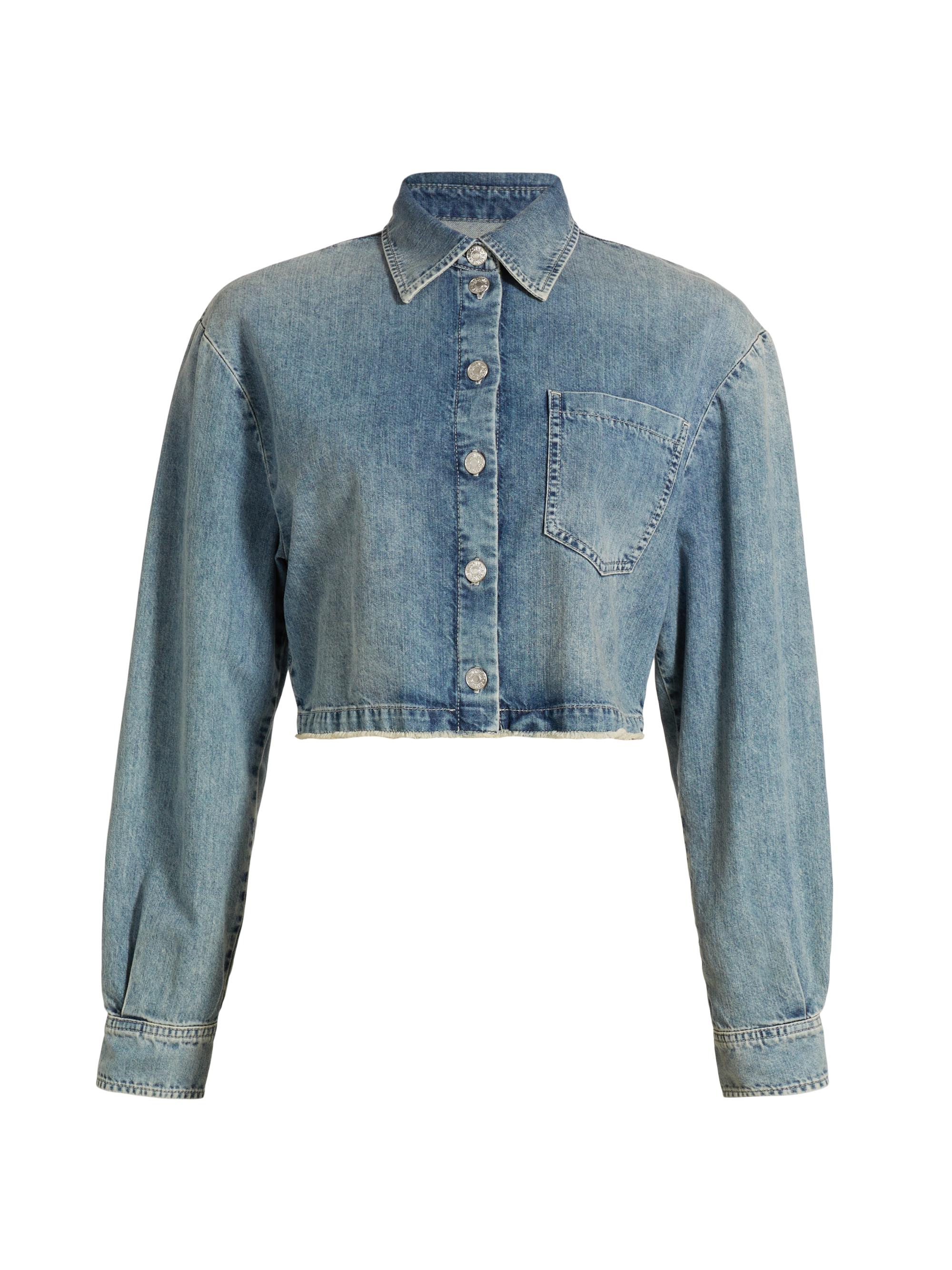 Moschino Jeans Denim Crop Shirt | Saks Fifth Avenue