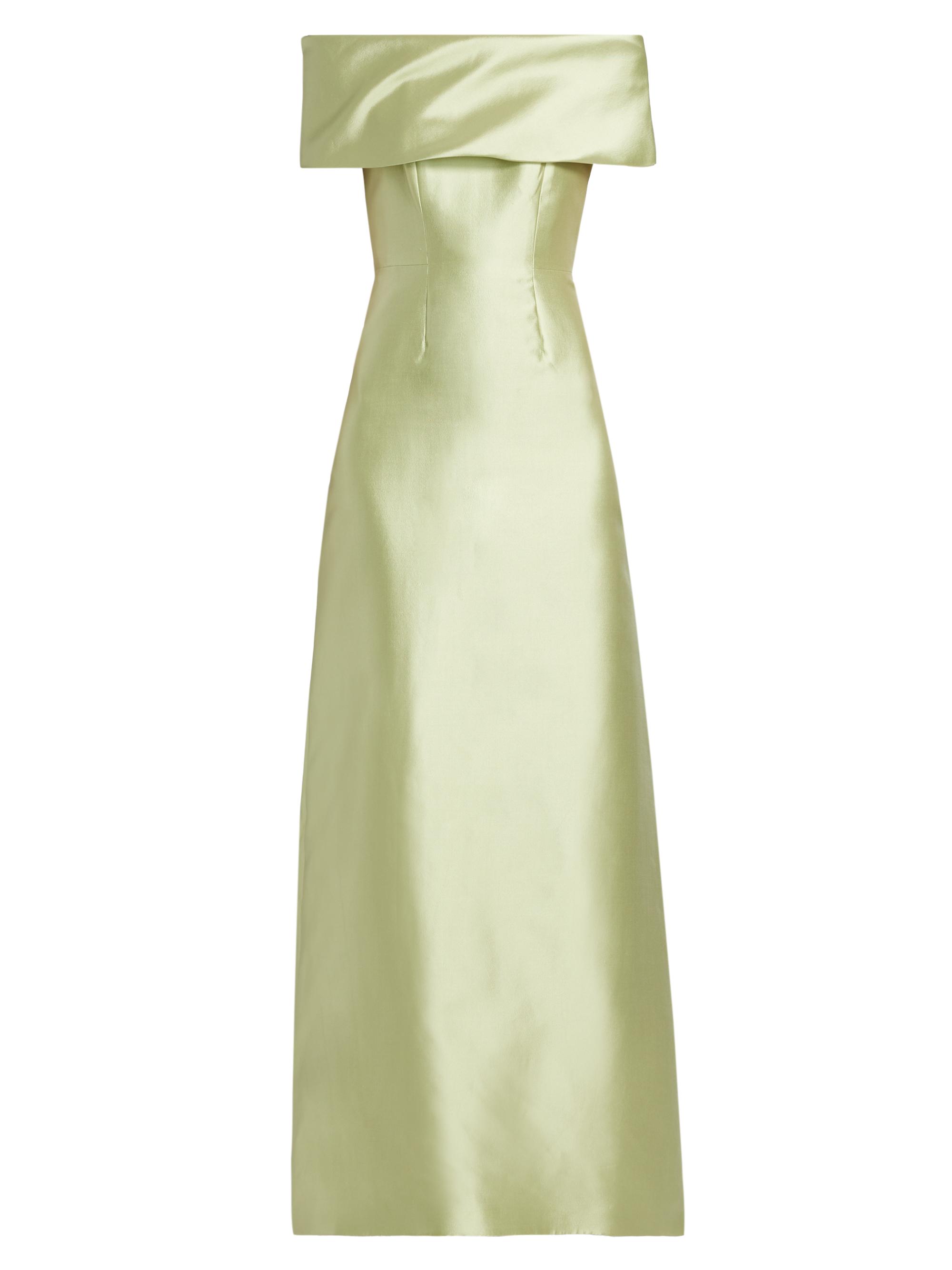 Catherine Regehr Women's Silk-Blend Radzimir Off-the-Shoulder Column Gown - Light Green