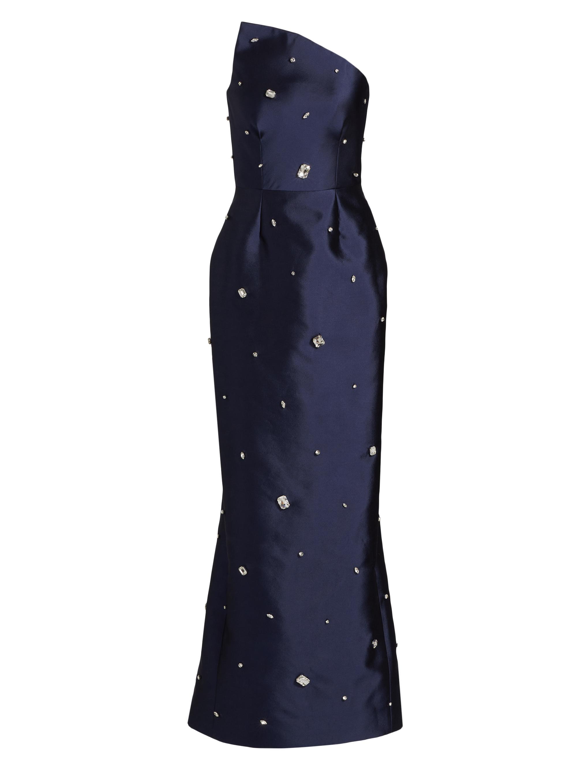 Catherine Regehr Women's Embellished Silk Asymmetric Gown - Navy