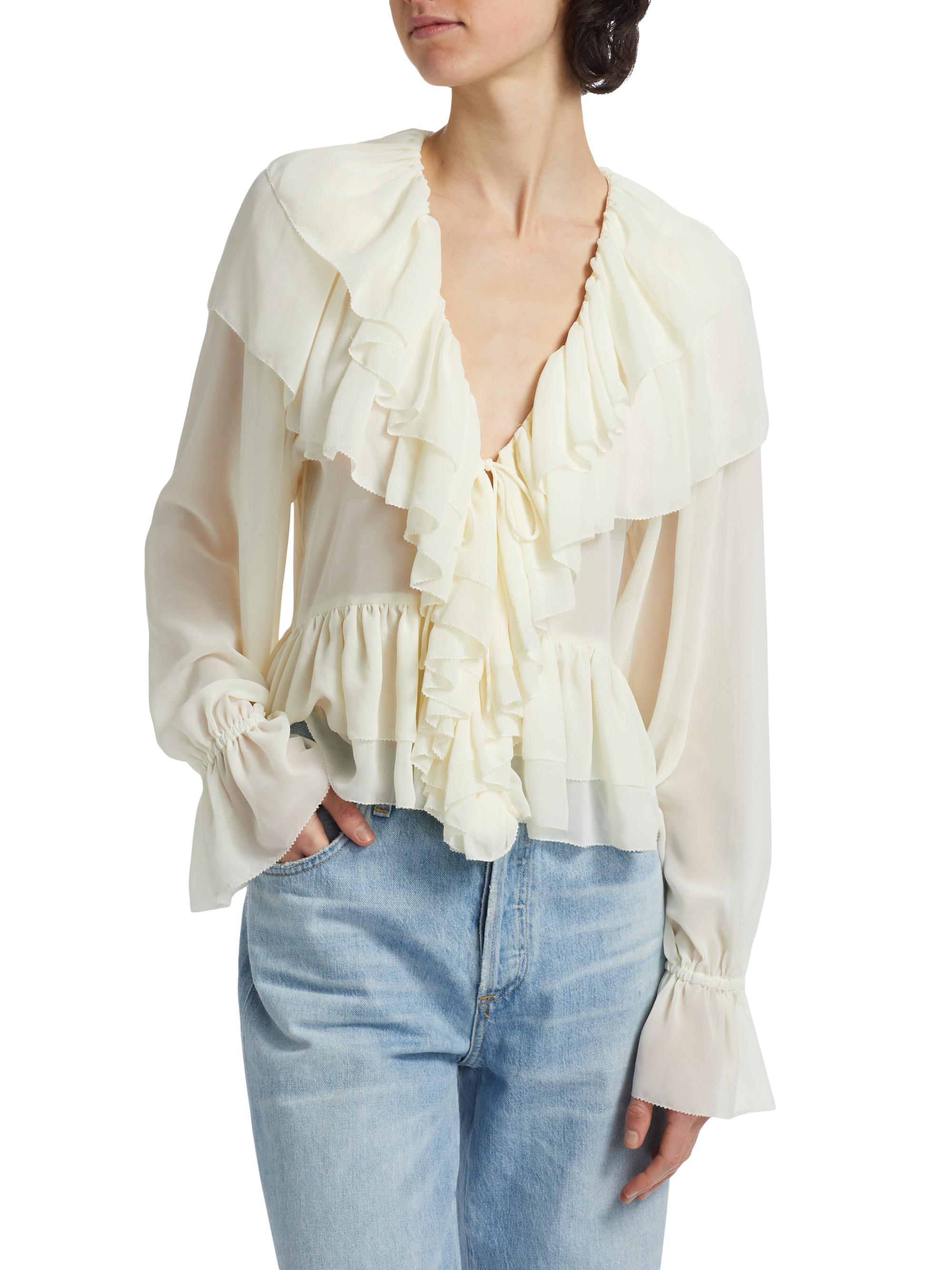 Okinawa Prefecture Chloe Ruffle Blouse Ronny Kobo Soraya Ruffle