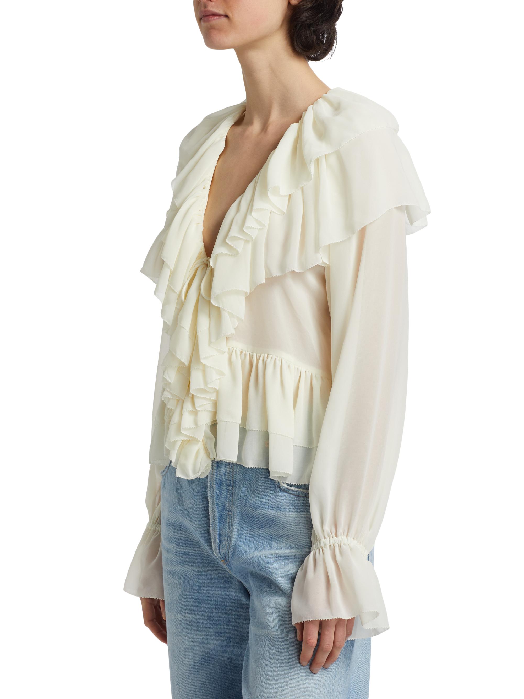 Ronny Kobo Soraya Ruffle Blouse | Saks Fifth Avenue