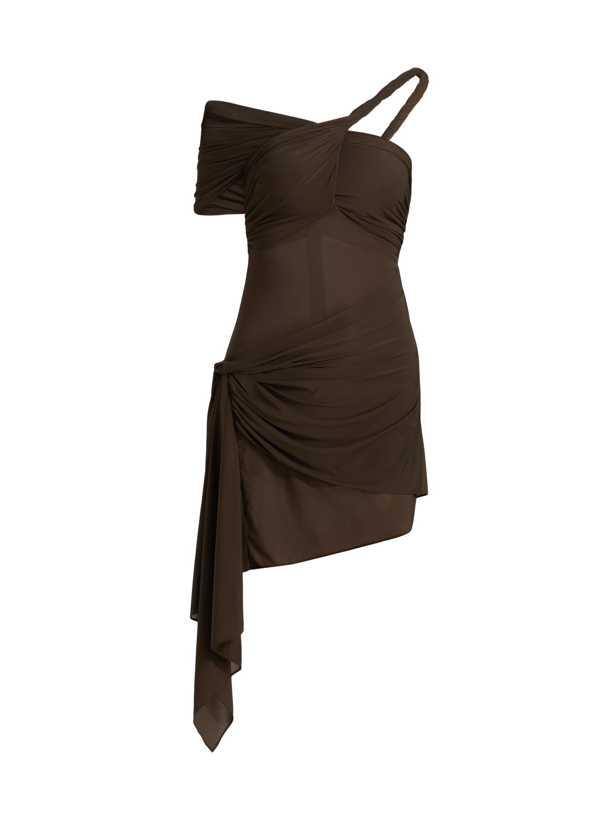 Ronny Kobo Women's Izel Mesh Draped Minidress - Desert