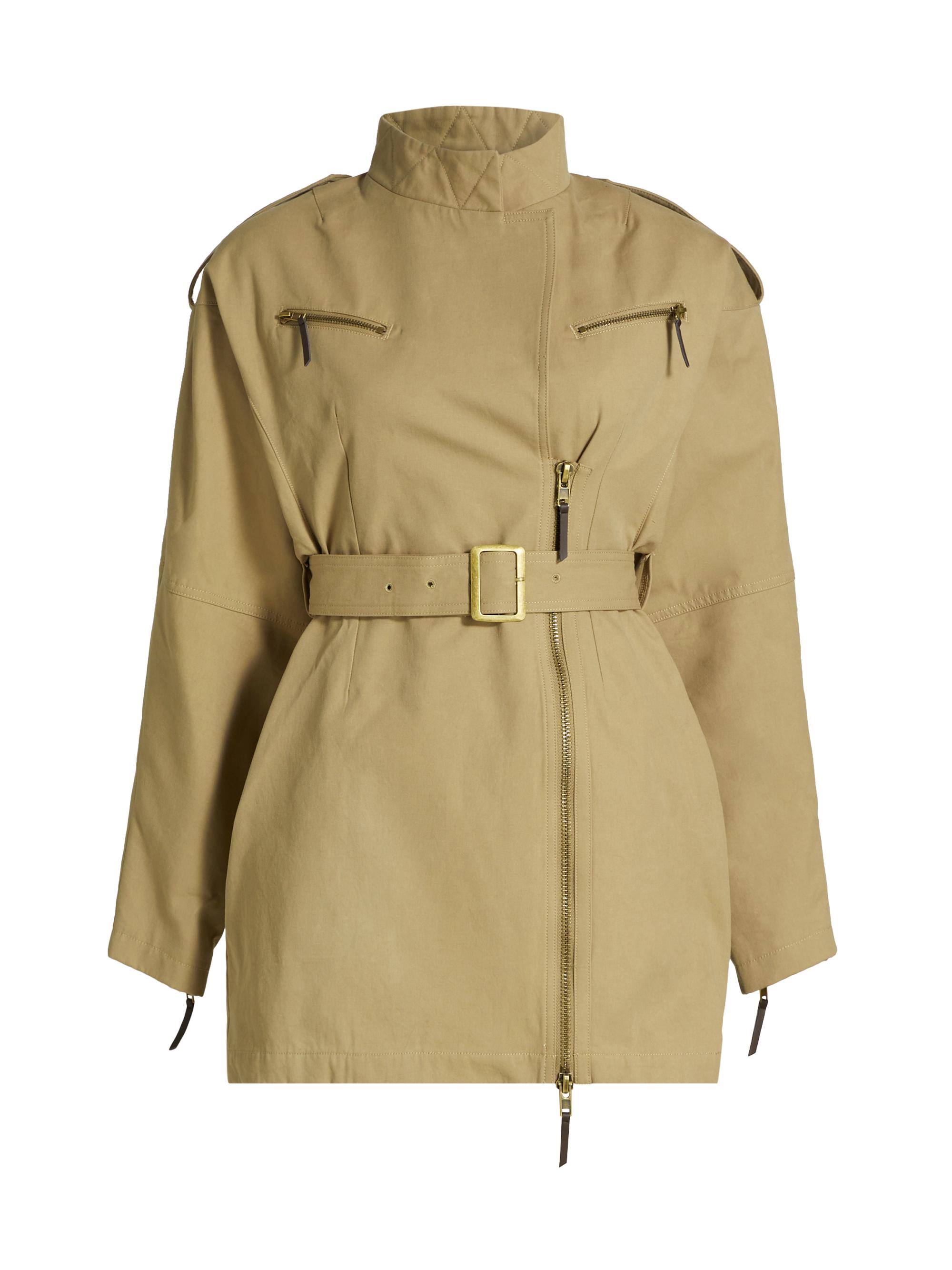 Ronny Kobo Women's Costura Stretch-Cotton Belted Minidress - Military Green