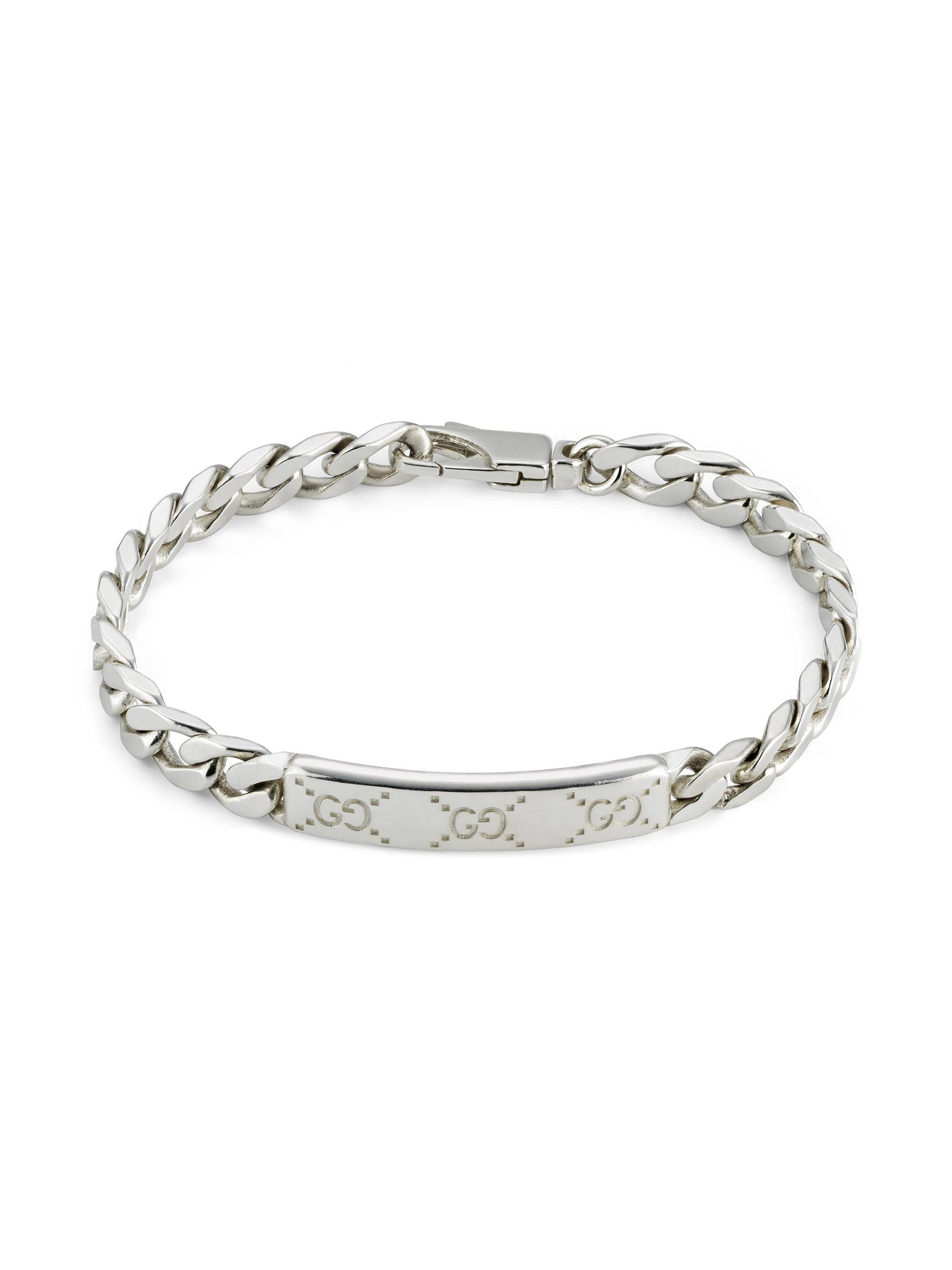 Gucci Men's  Signature Sterling Silver Chain Bracelet - Silver