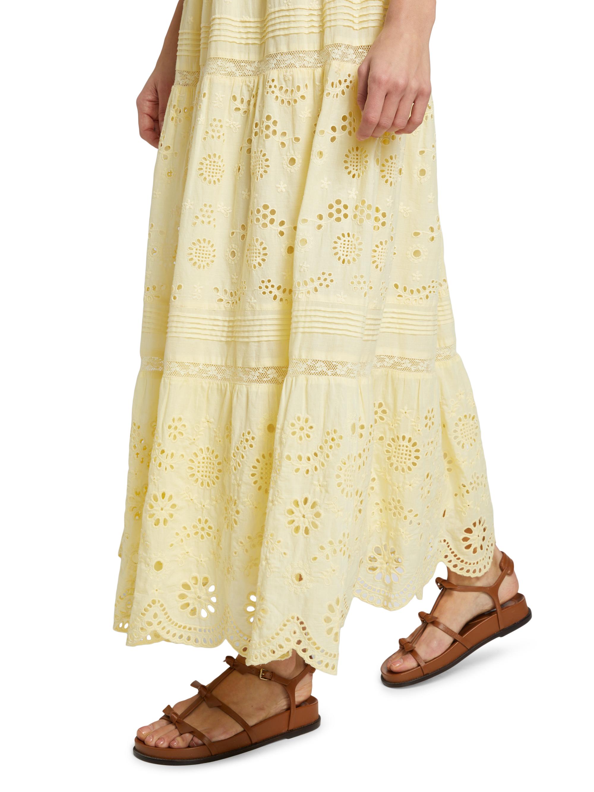 LoveShackFancy Bisolet Eyelet Cotton Maxi Dress | Saks Fifth Avenue