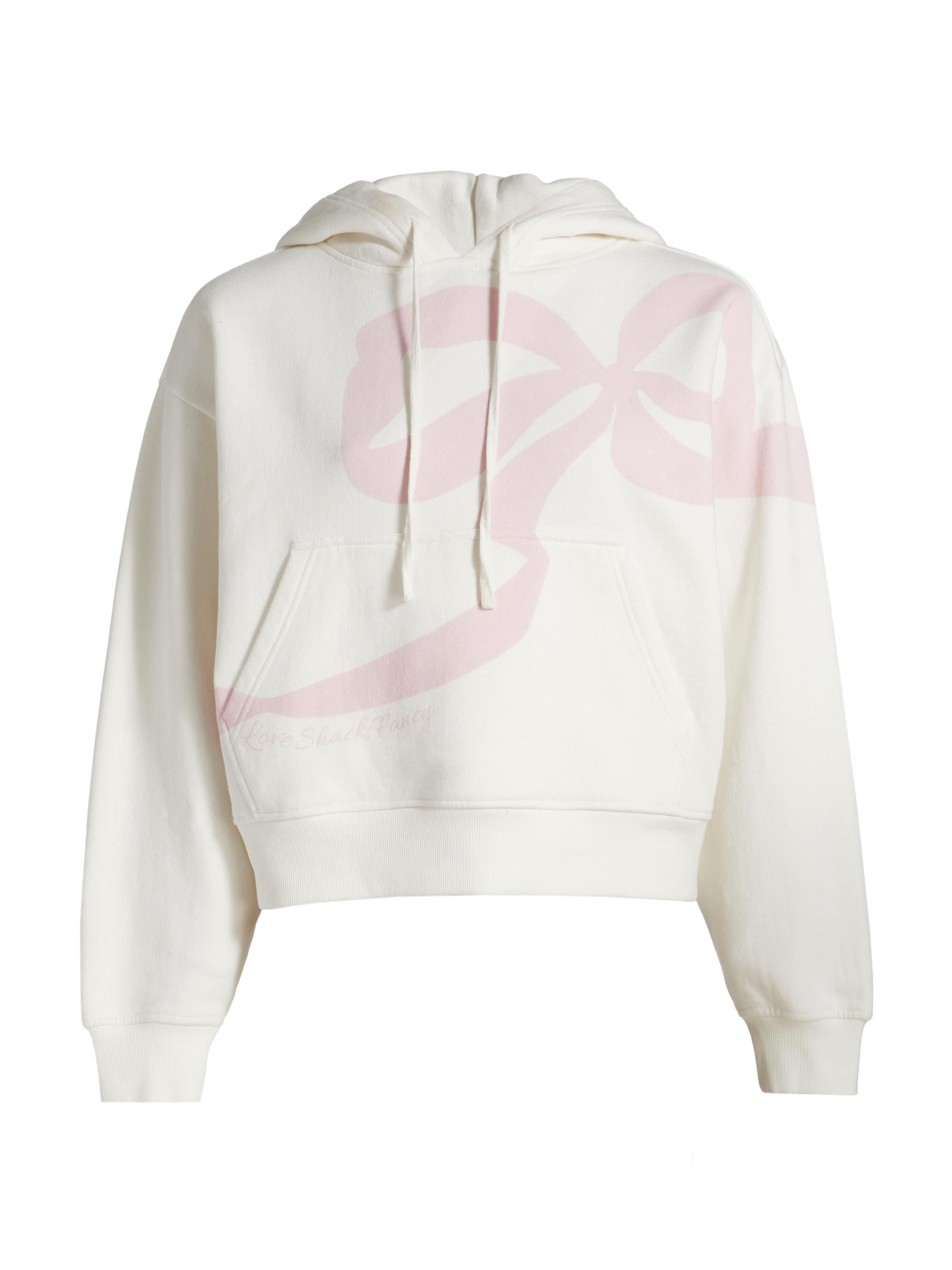 LoveShackFancy Women's Brunella Cotton Oversized Hoodie - Rose White