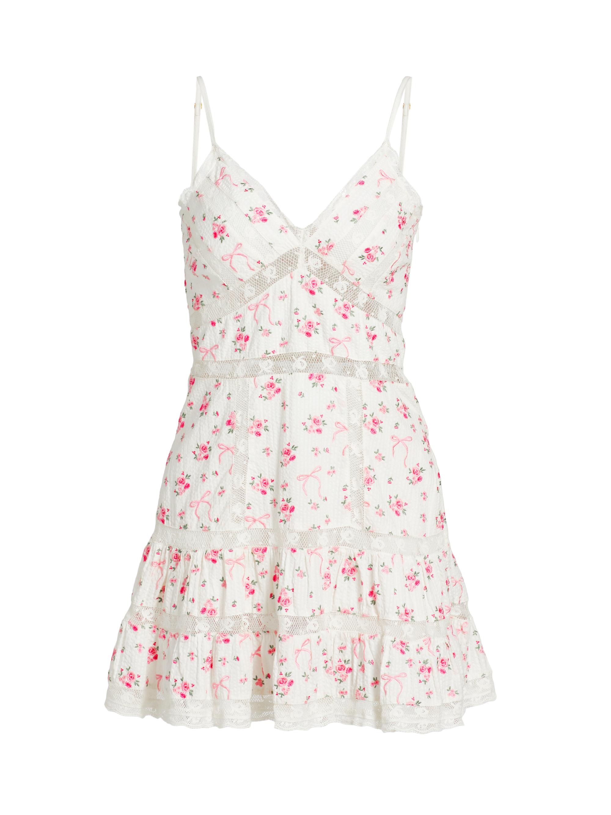 LoveShackFancy Women's Solbina Floral Fit & Flare Dress - Fancy Pink