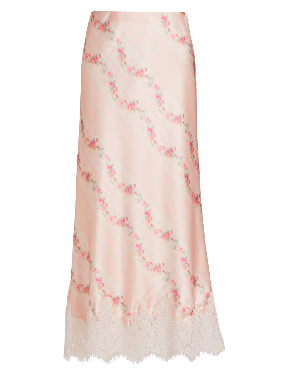 【LoveShackFancy 】Malina Skirt スカート ピンク LoveShackFancy Malina Slip Maxi Skirt | Saks Fifth Avenue