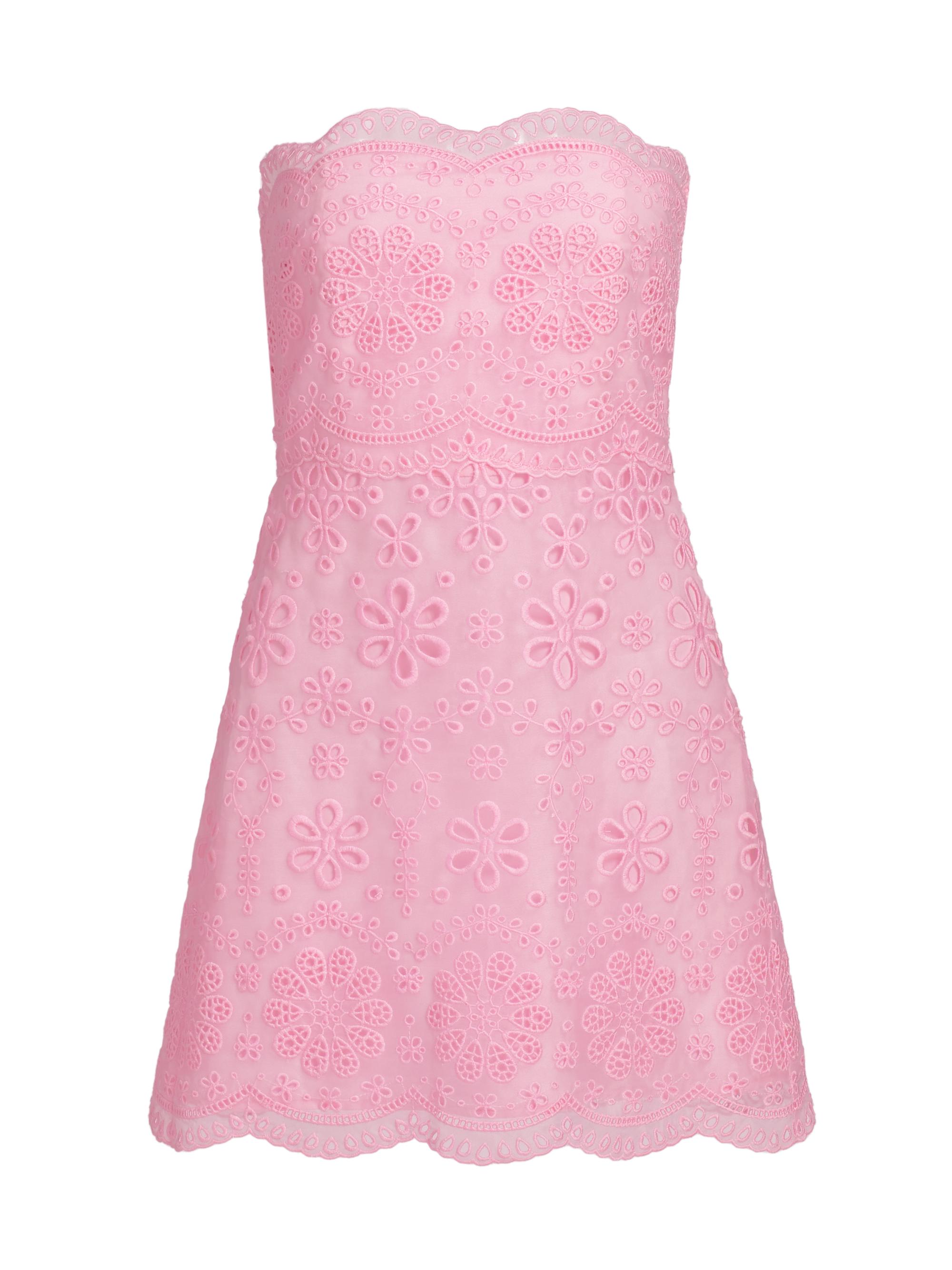 LoveShackFancy Women's Vailia Eyelet Strapless Minidress - Pale Pink