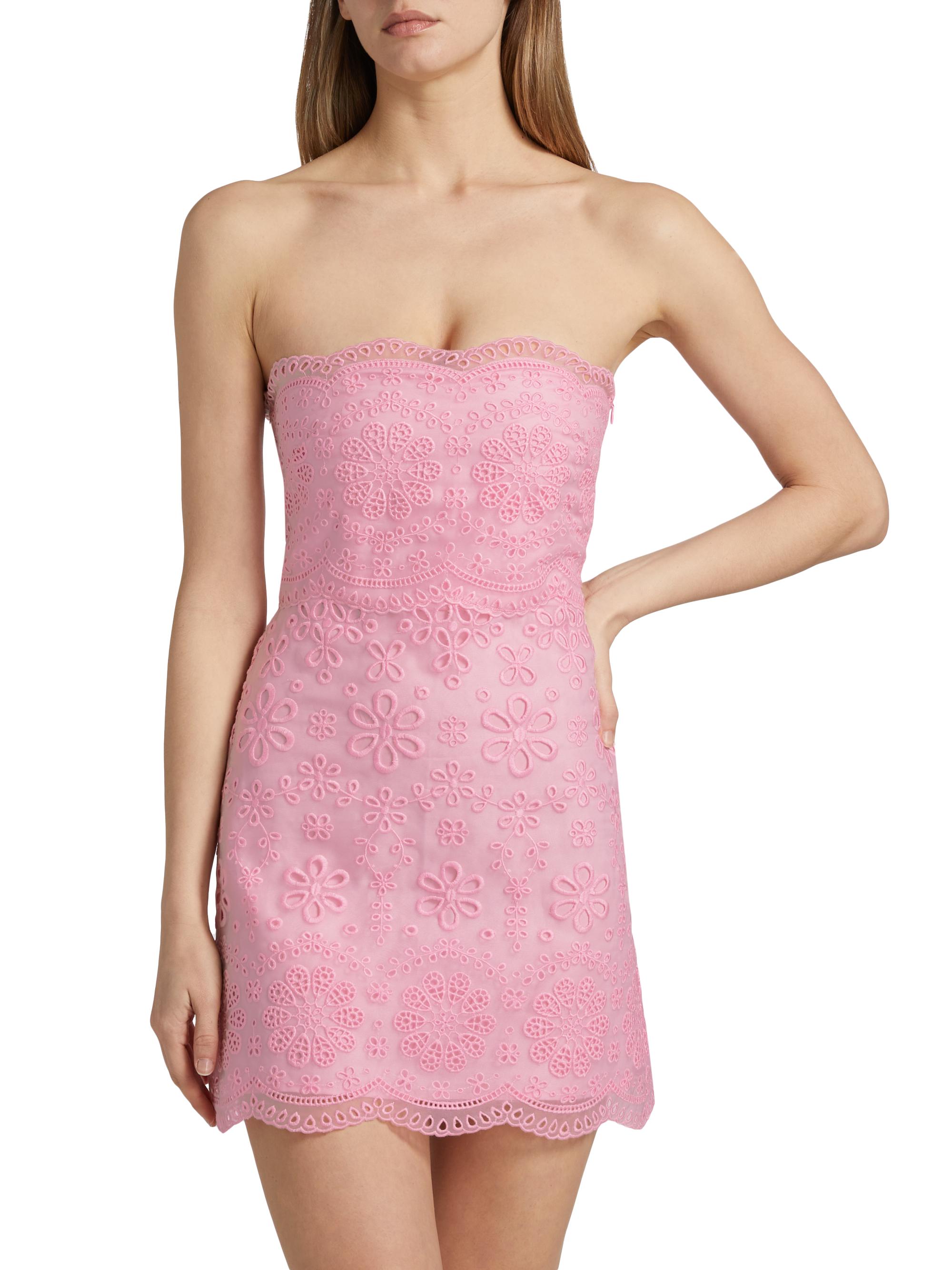 pink x loveshackfancy strapless lace mini dress PINK x LoveShackFancy Strapless Lace Mini Dress by Victoria's Secret