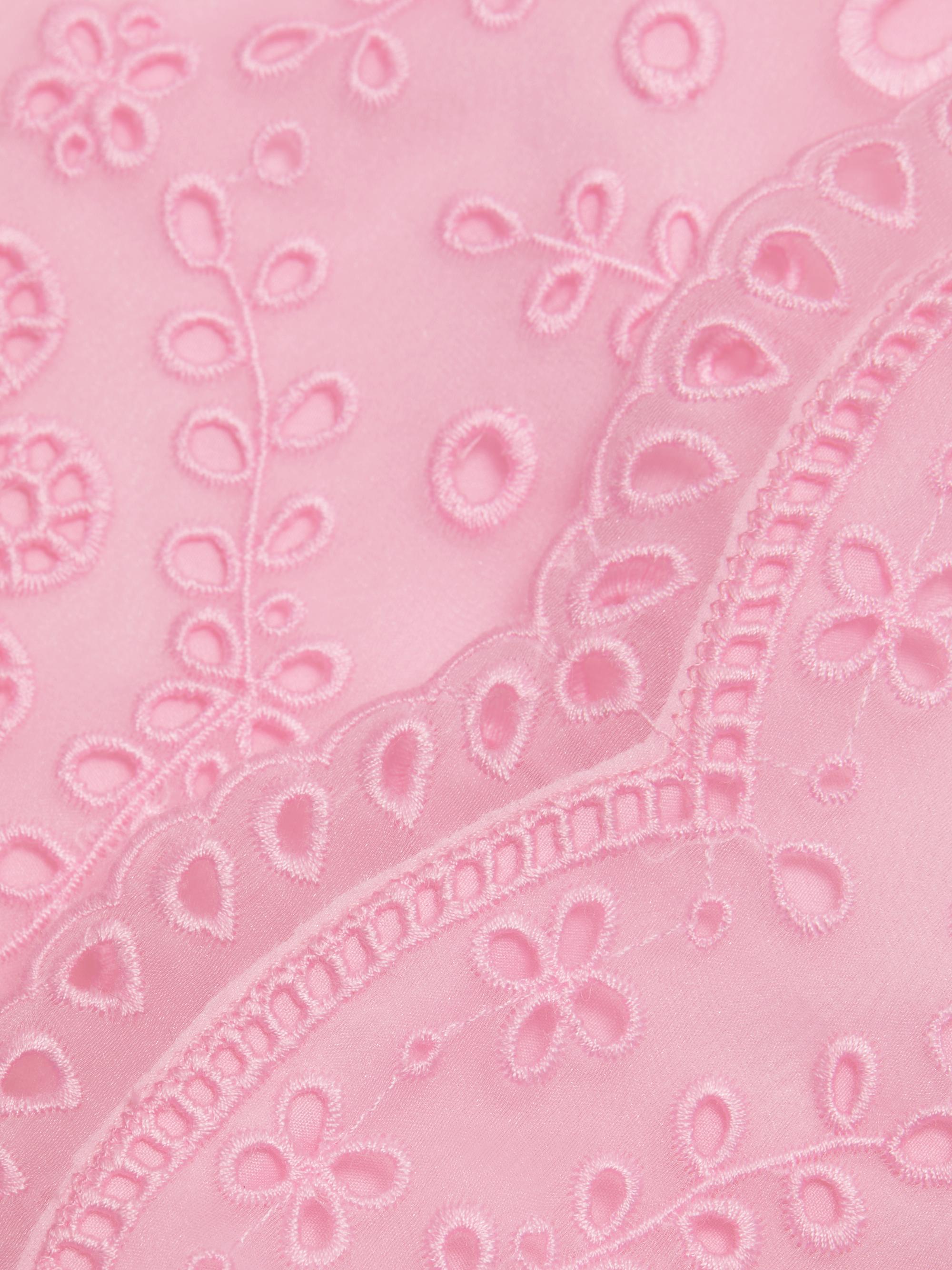 vailia organza eyelet mini dress Bare Embroidered Eyelet Mini Dress