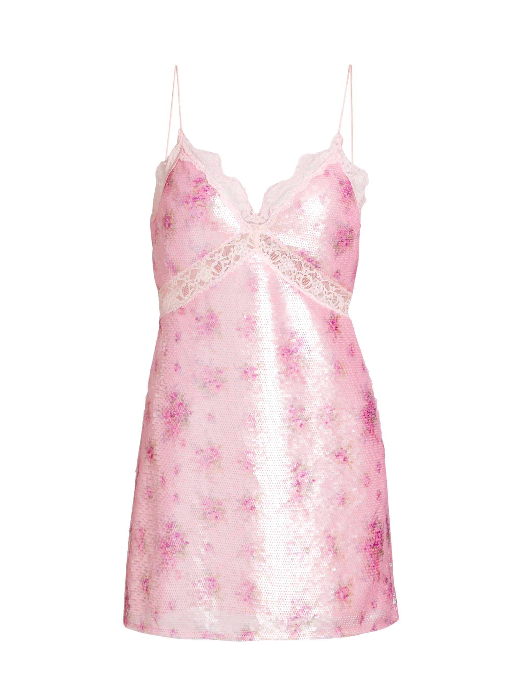 LoveShackFancy Women's Finta Floral Sequin Minidress - Flamenco Pink
