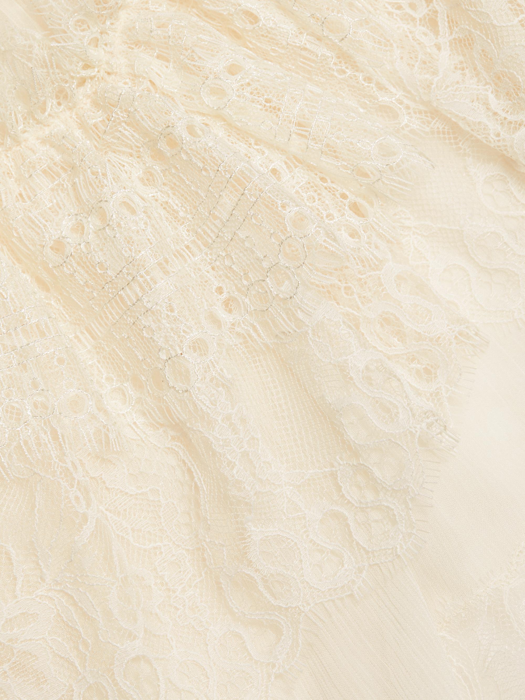 LoveShackFancy Vienne Lace Chiffon Off-The-Shoulder Top | Saks
