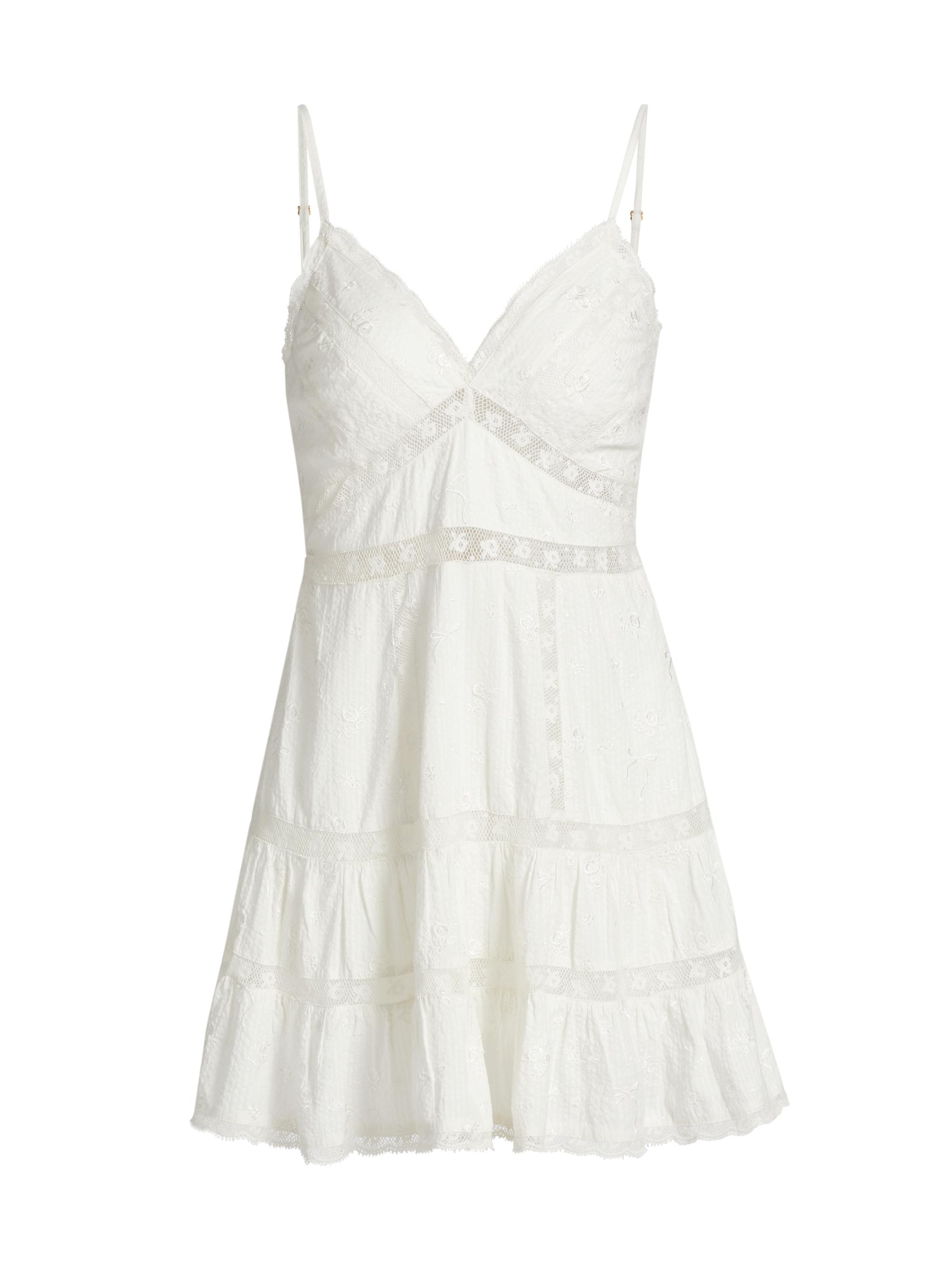 LoveShackFancy Women's Solbina Embroidered Cotton A-Line Minidress - White