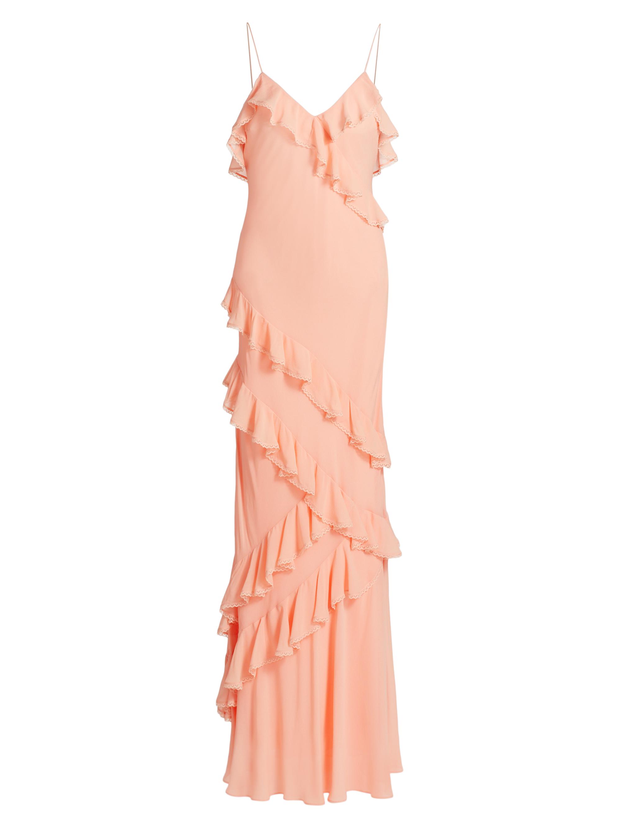 LoveShackFancy Women's Rialto Ruffle Maxi Dress - Peach Bliss