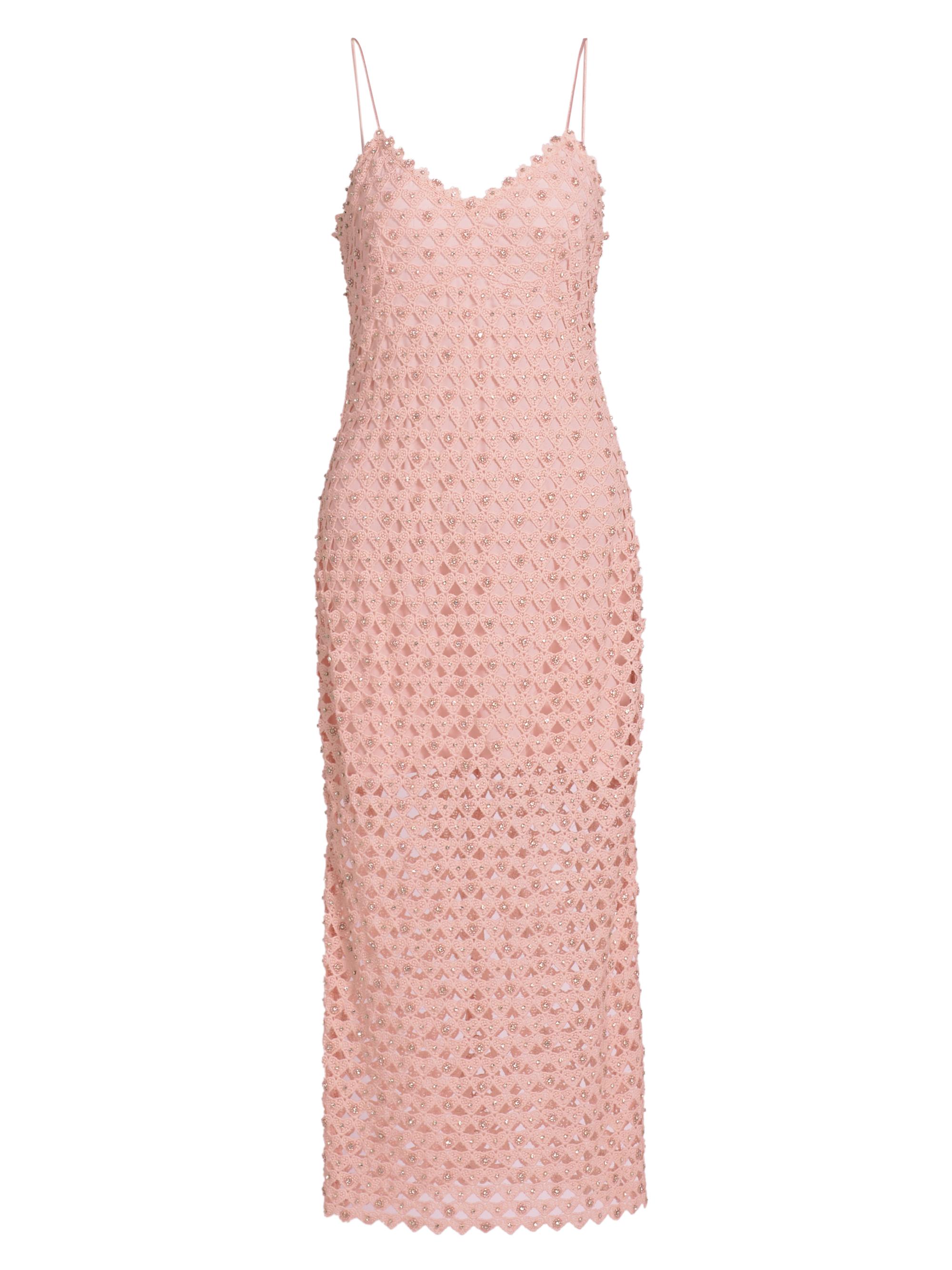 LoveShackFancy Women's Lunaria Embellished Crocheted Cotton Midi-Dress - Cherished Pink