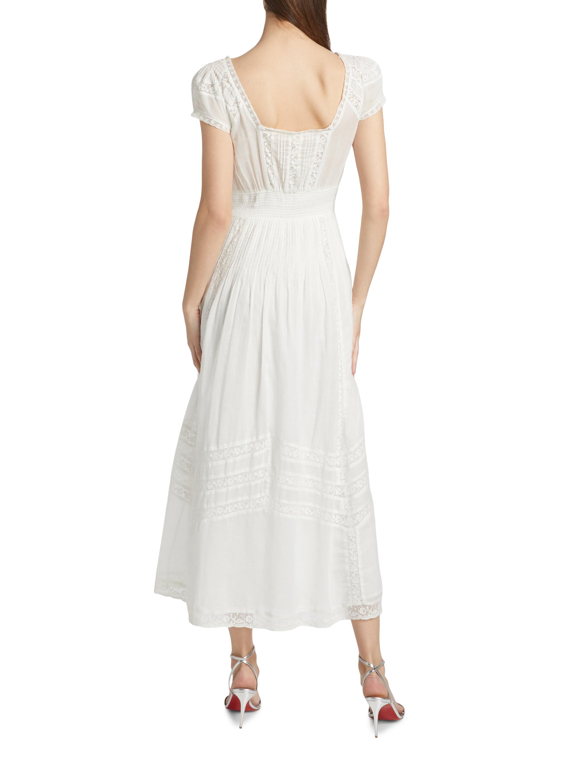 LoveShackFancy Suvi Lace-Trimmed Cotton Fit & Flare Maxi Dress | Saks Fifth  Avenue