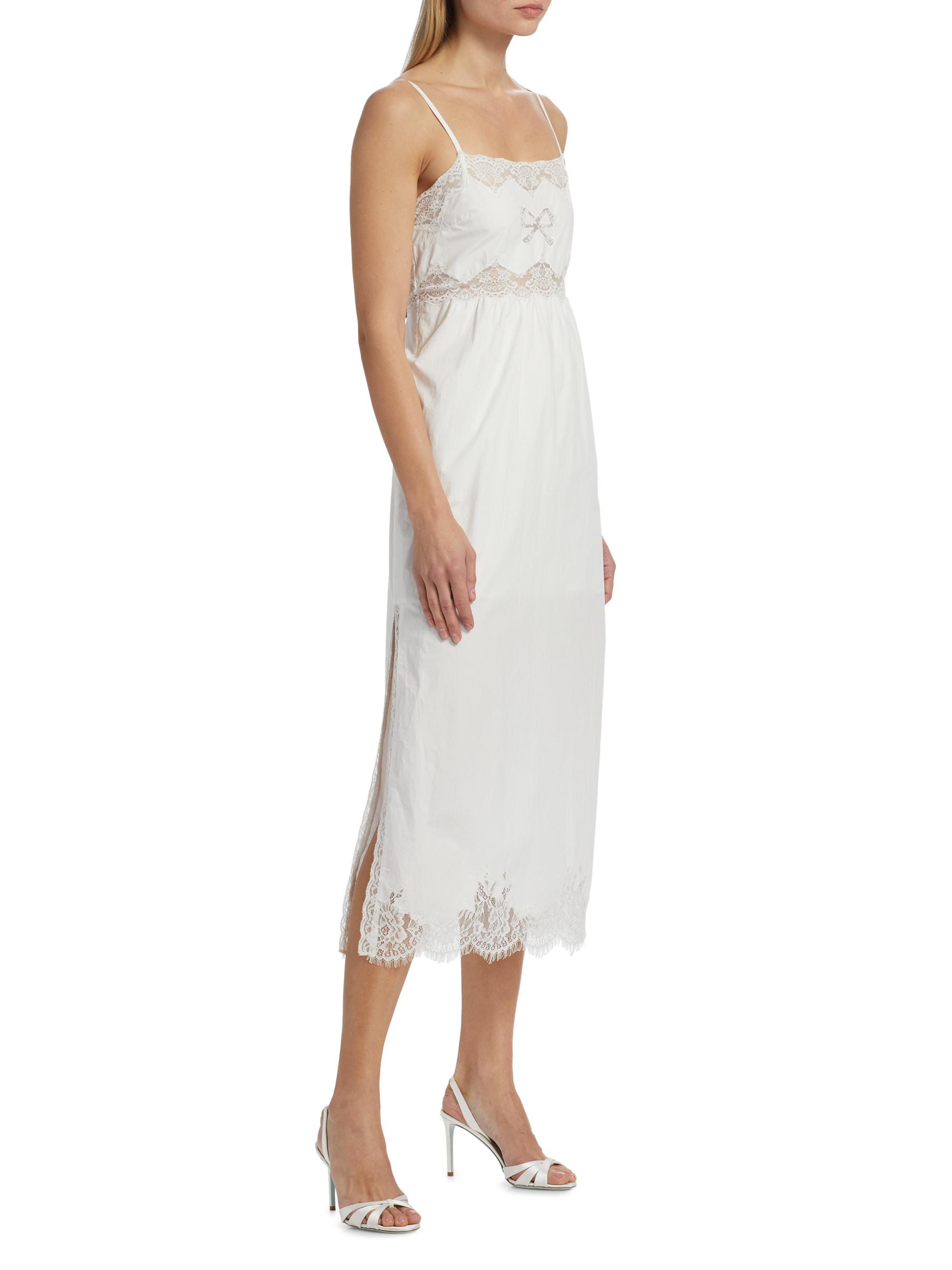 LoveShackFancy Vinca Lace-Trim Midi-Dress | Saks Fifth Avenue