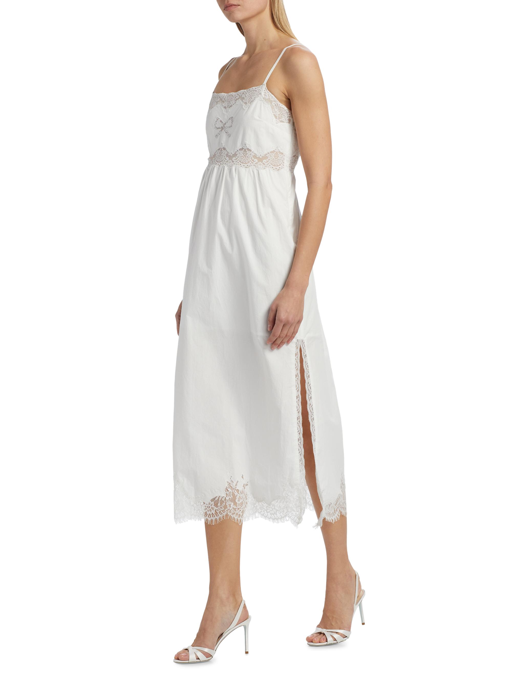LoveShackFancy Vinca Lace-Trim Midi-Dress | Saks Fifth Avenue