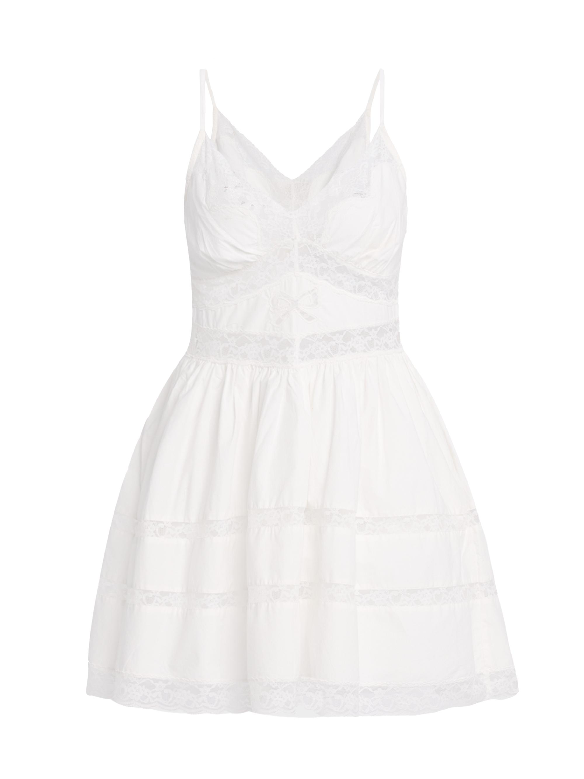 LoveShackFancy Women's Zima Cotton Lace Bow Minidress - Black