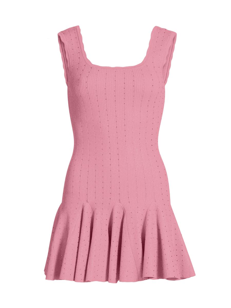 knee length dresses for ladies Tabatha Stretch Pointelle Mini Dress main image 1