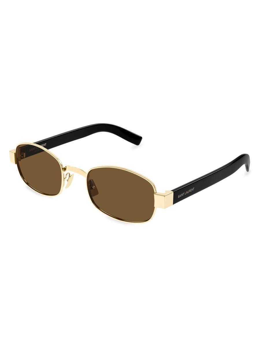 SAINT LAURENT オーバルサングラス ブラウン Saint Laurent Thick Fashion Combi 53MM Oval Sunglasses | Saks