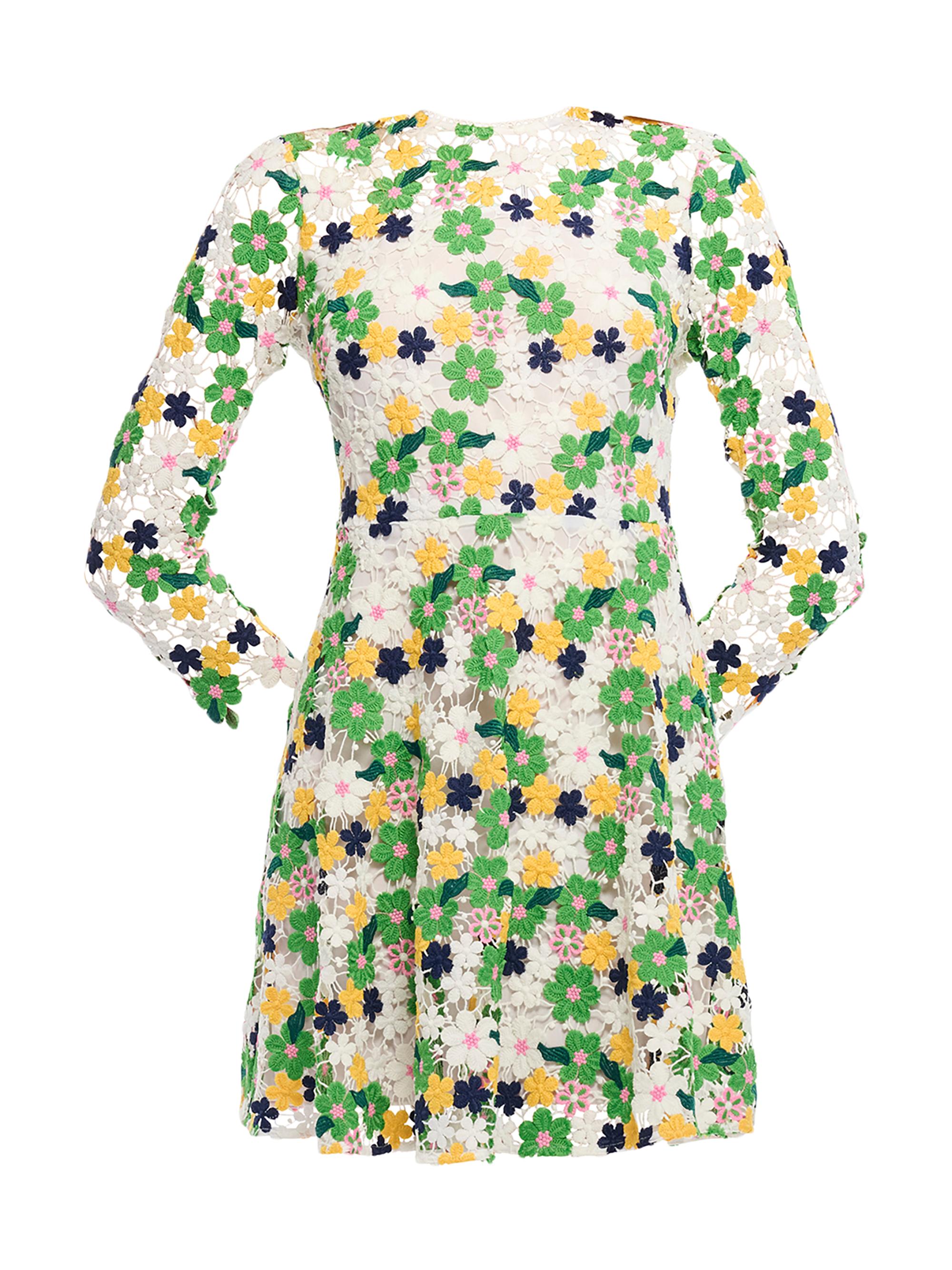 Shoshanna Maddox Floral Guipure Lace A-Line Minidress | Saks Fifth Avenue
