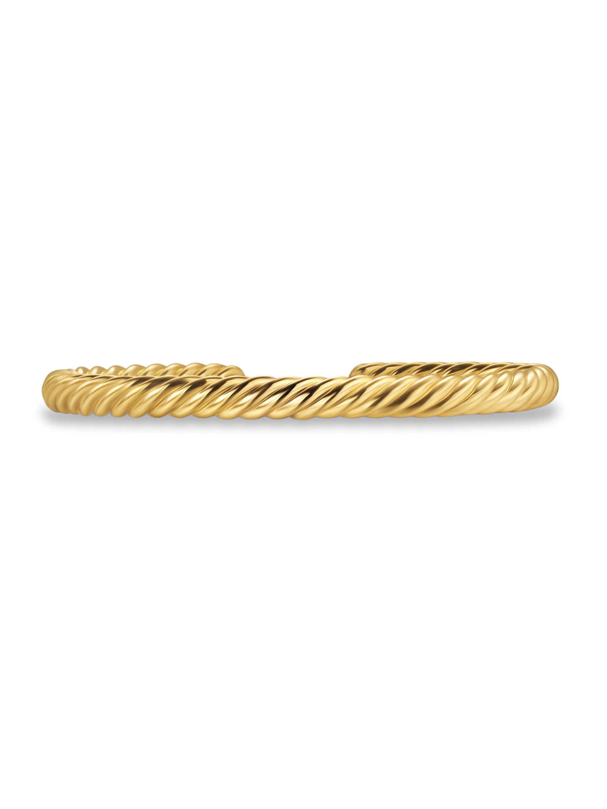 David Yurman Men's Cable Cuff Bracelet in 18K Yellow Gold, 6MM - Gold