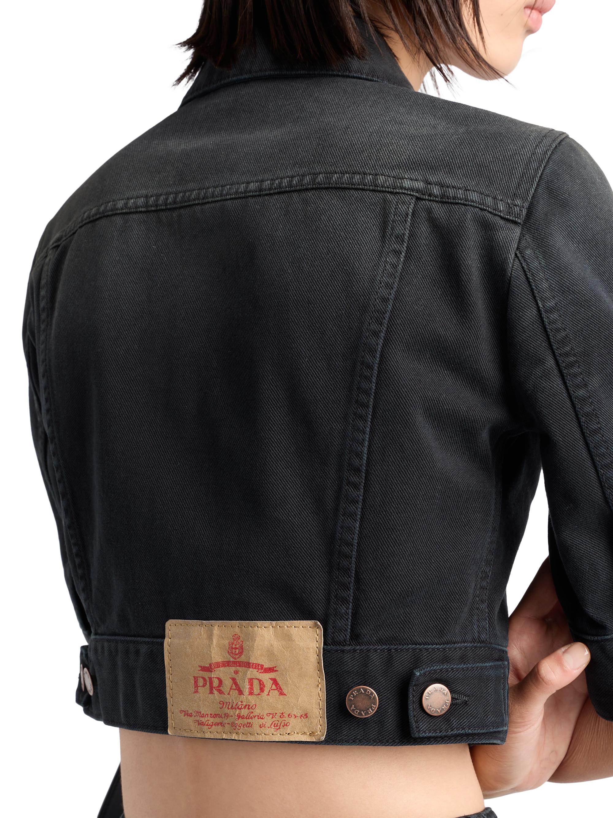 Shop Prada Cropped Denim Blouson Jacket | Saks Fifth Avenue 
