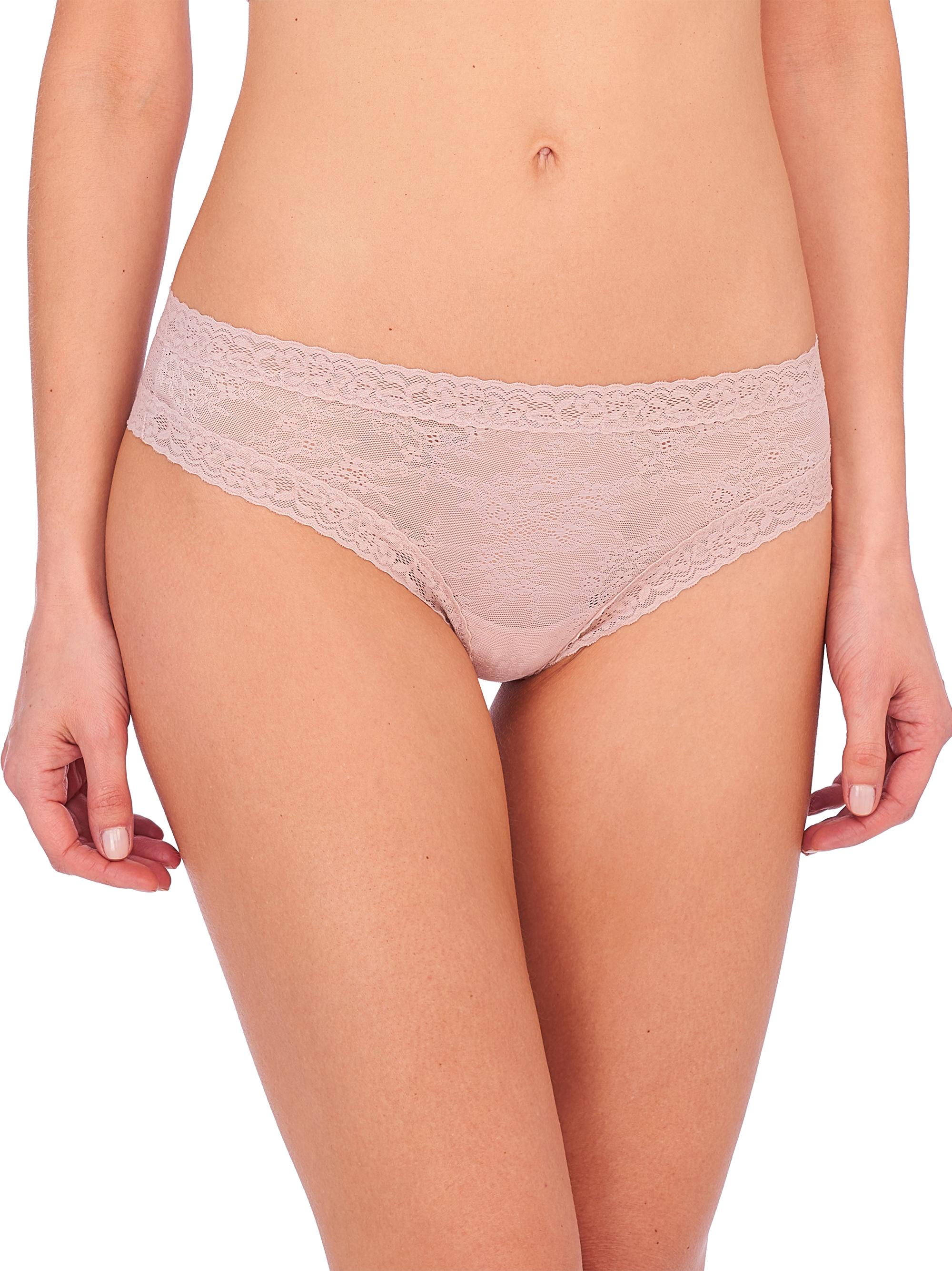 Natori Women's Escape Front Lace Thong - Rose Beige
