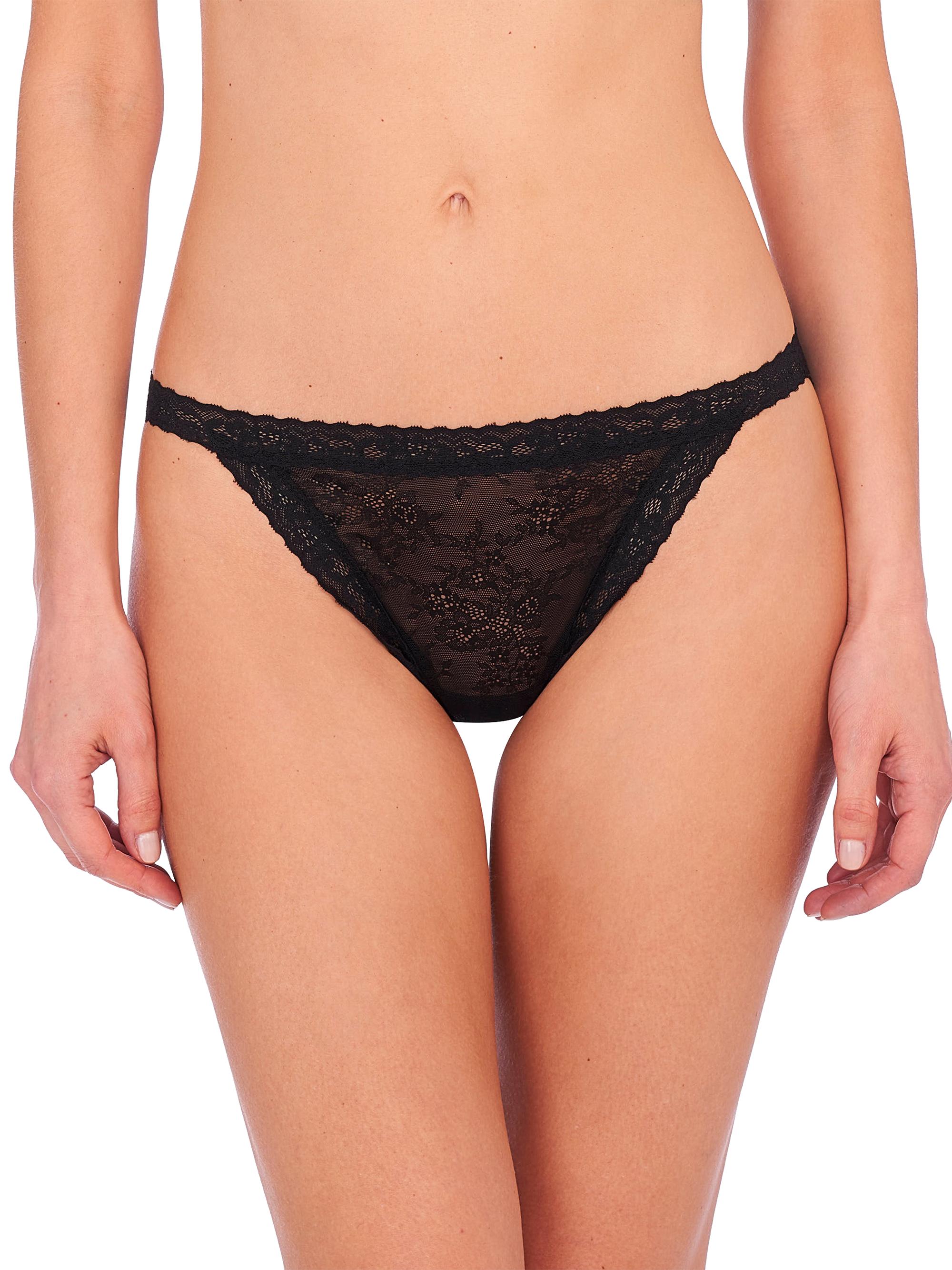 Natori Women's Escape Front Lace String Bikini Panty - Cafe