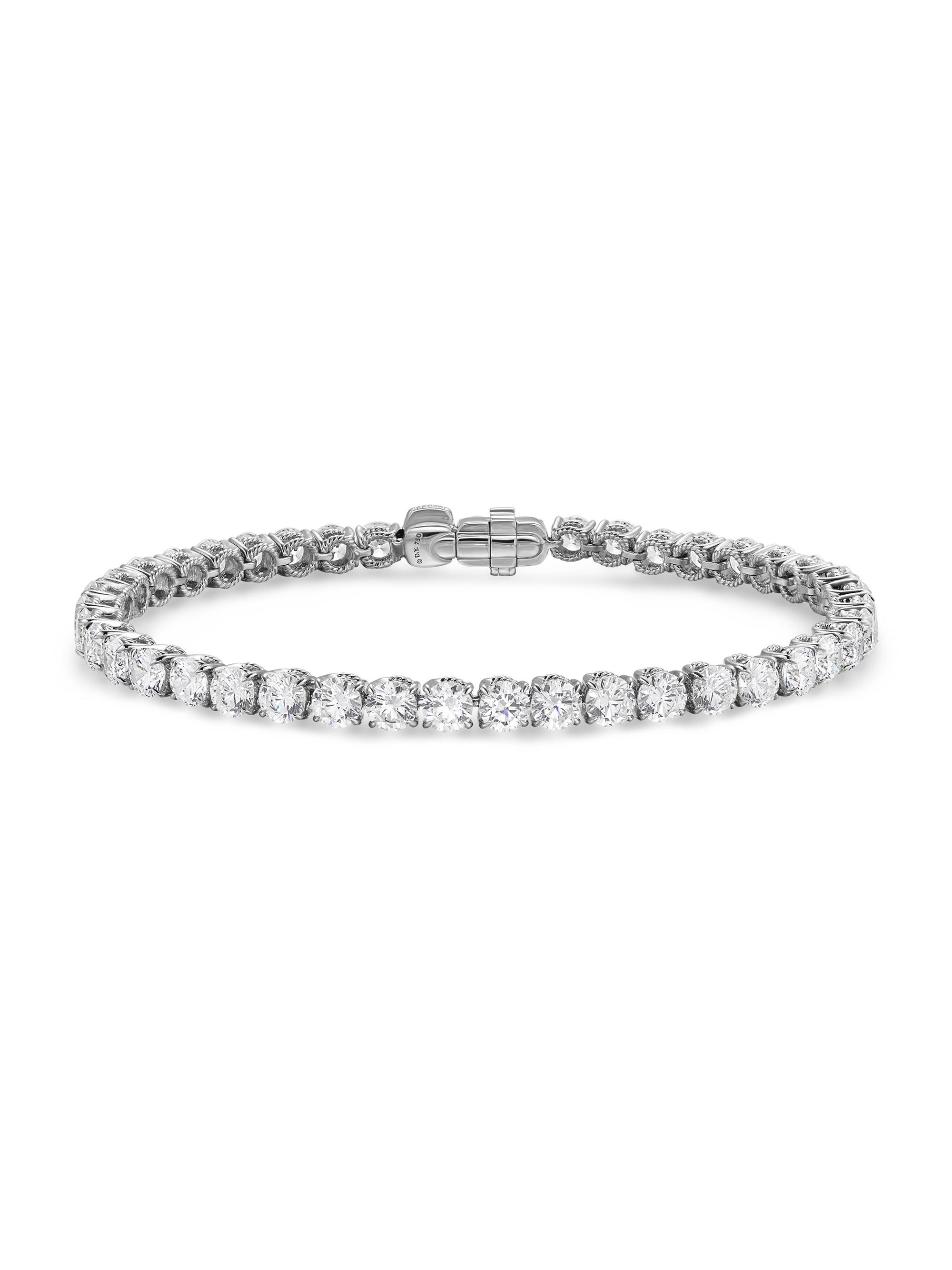 David Yurman Women's Tennis Bracelet in 18K White Gold - Diamond