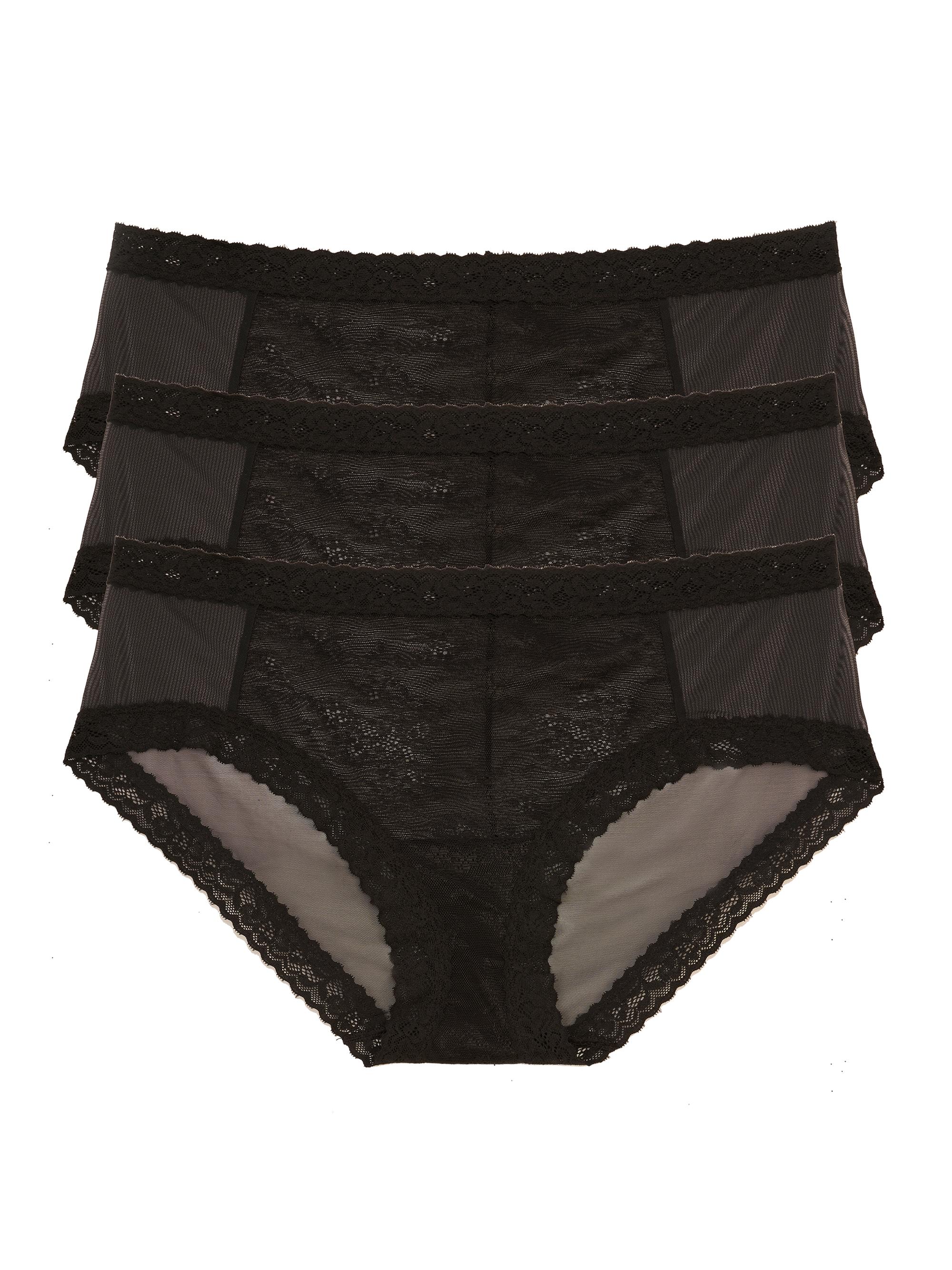 Natori Women's Escape Front Lace Girl Brief 3-Pack - Cafe
