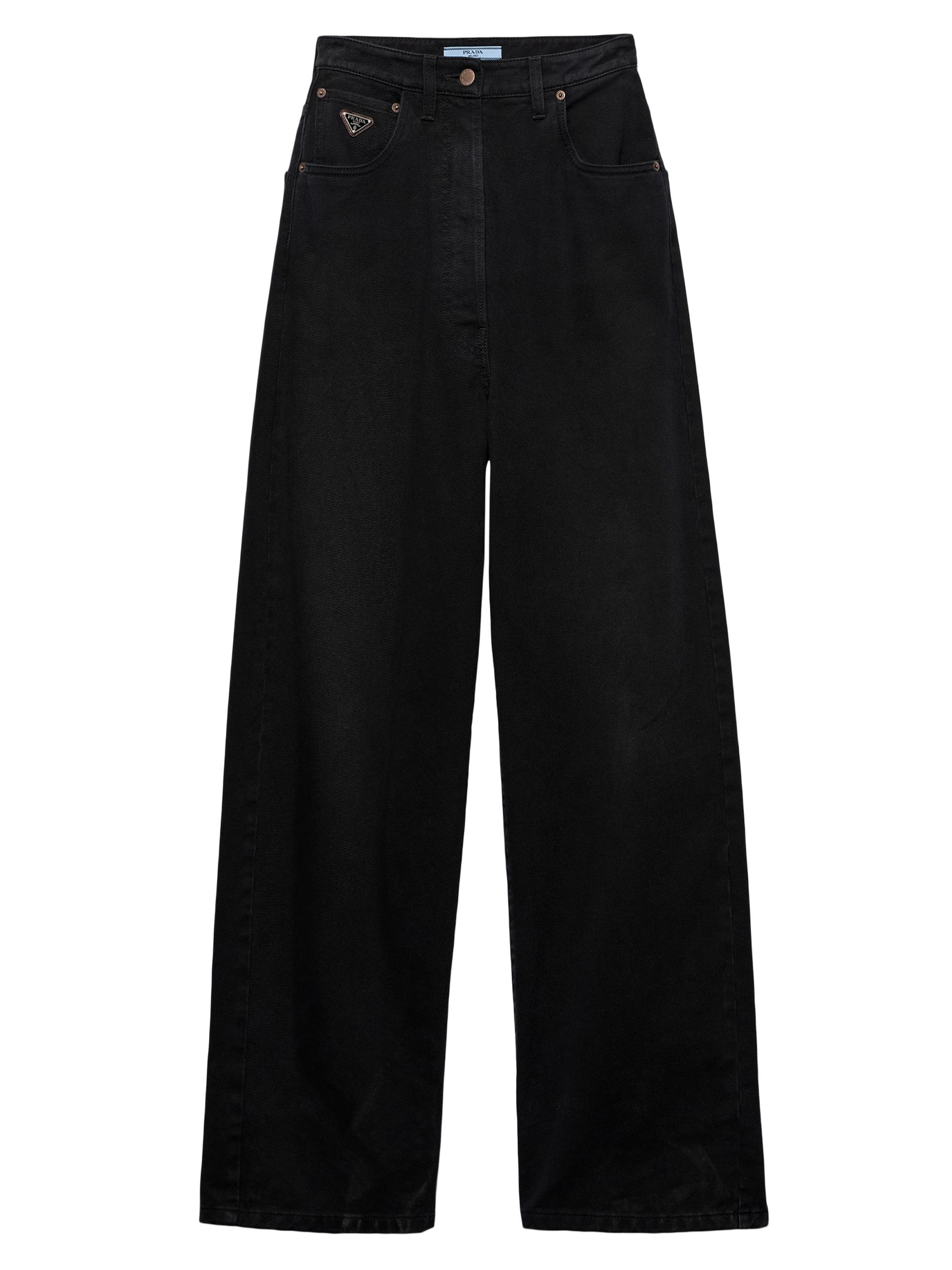 Prada Women's Wide Leg Denim Jeans - Black