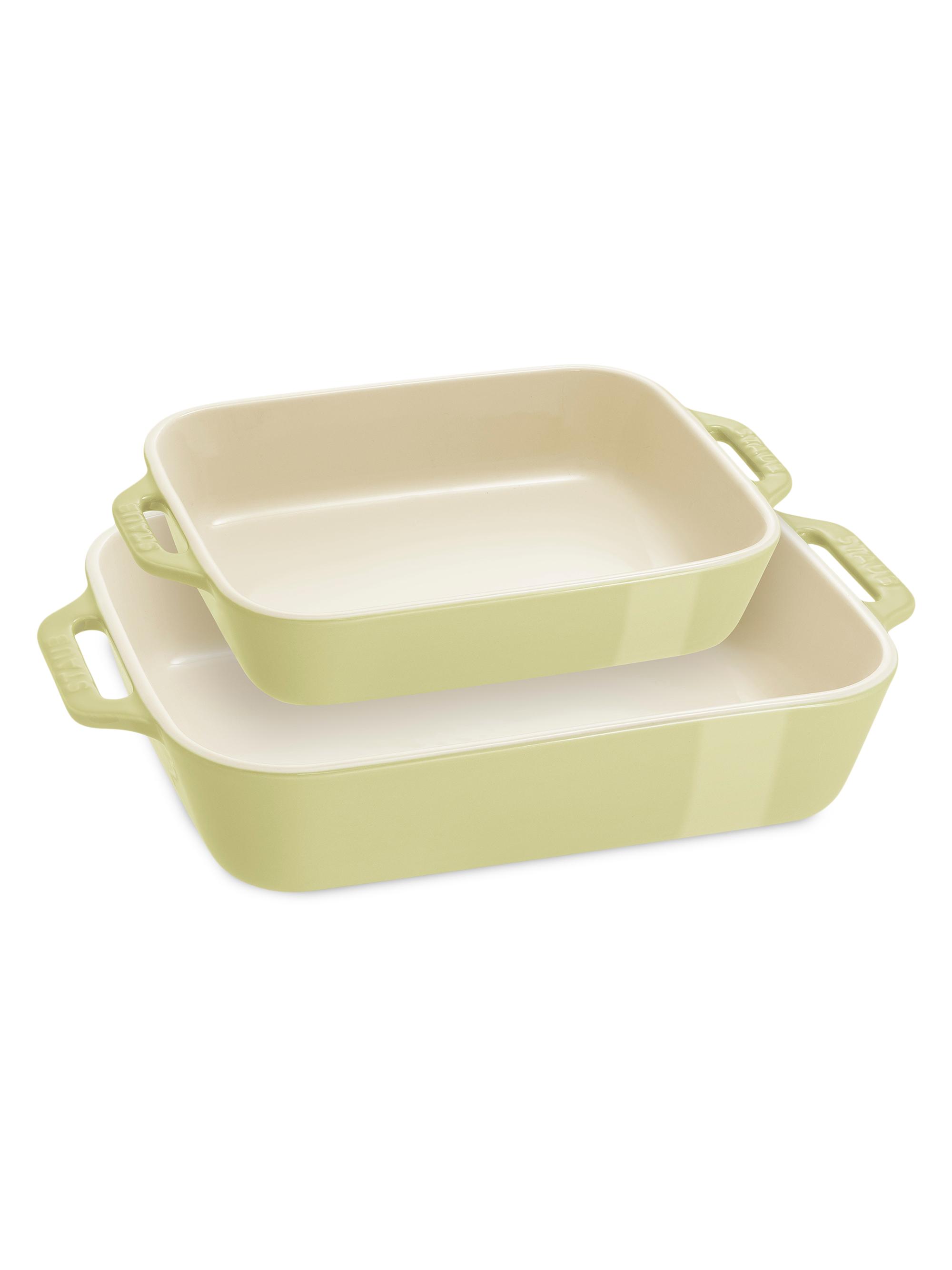 Staub Ceramic 2-Piece Rectangular Baking Dish Set Macaron Pastel - Yellow