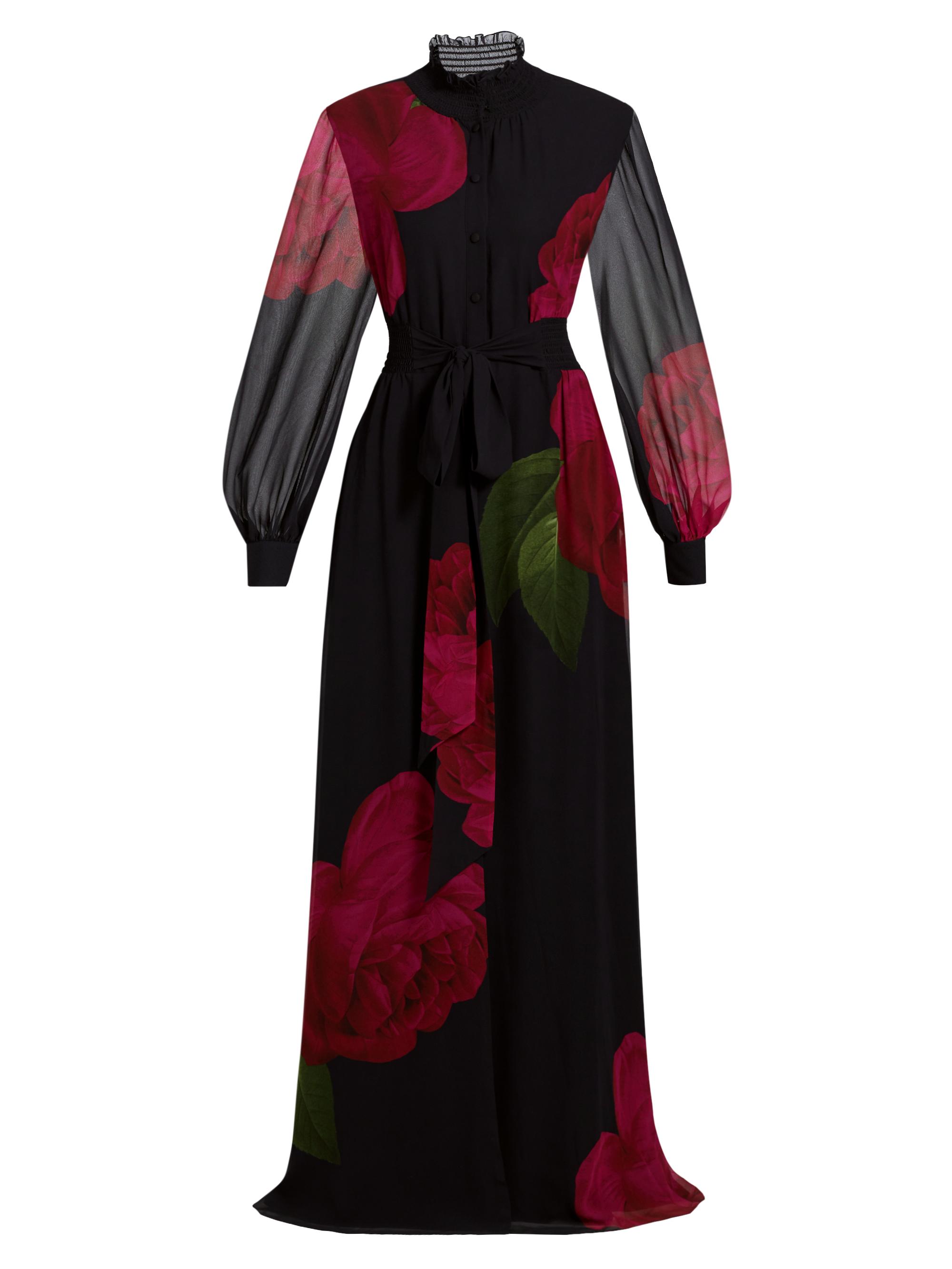 Sachin & Babi Women's Cassandra Chiffon Rose-Print Shirtwaist Gown - Ruby Rose