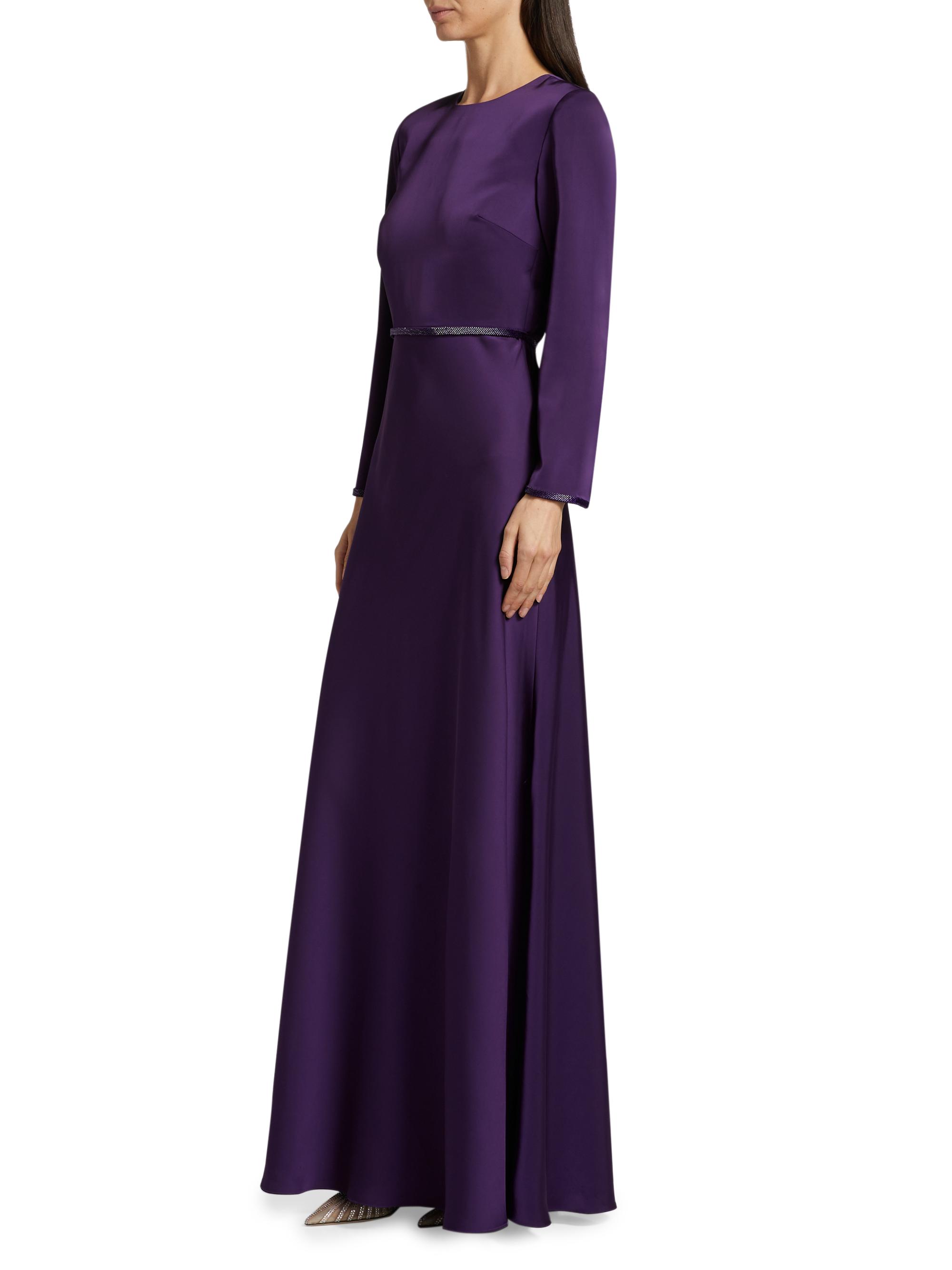 Sachin & Babi Alex Crêpe Long-Sleeve A-Line Gown | Saks Fifth Avenue
