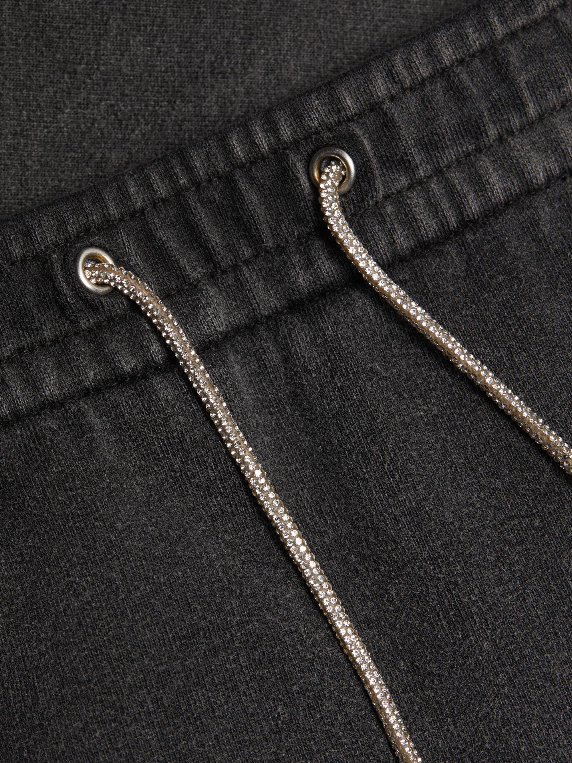 Alexander Wang Rhinestone Drawcord Cotton Terry Miniskirt | Saks