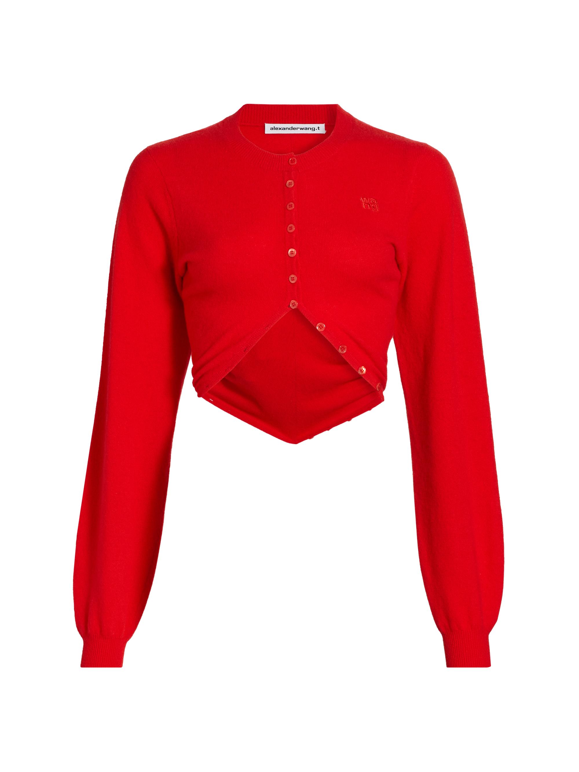 トップス ALEXANDER WANG - design cardigan Alexander Wang Hotfix Crystal Crop Cardigan | Saks Fifth Avenue