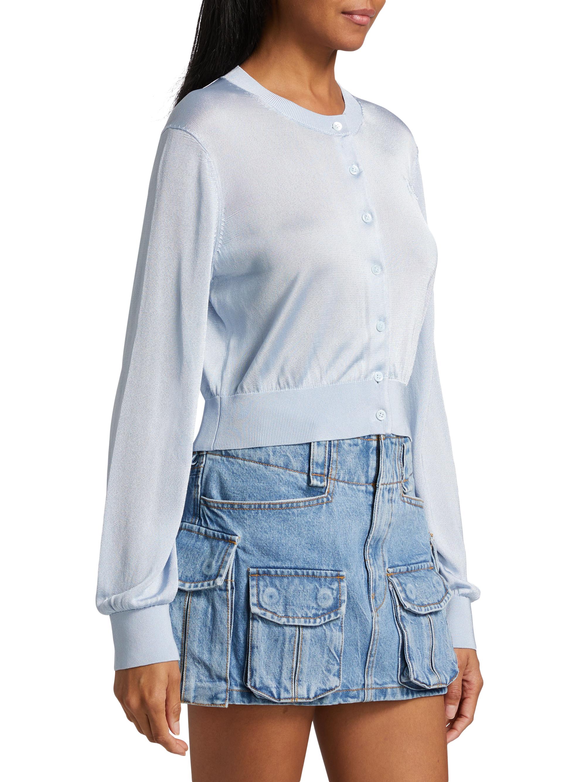 alexanderwang ロゴ　カーディガン Alexander Wang】ジャカードロゴストレッチニットカーディガン