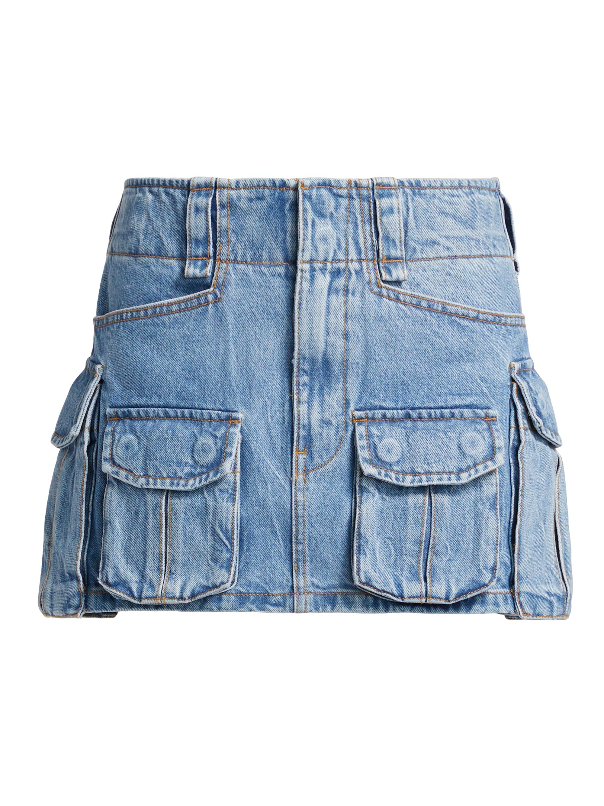 Alexander Wang Women's Cargo Denim Miniskirt - Vintage Light Indigo