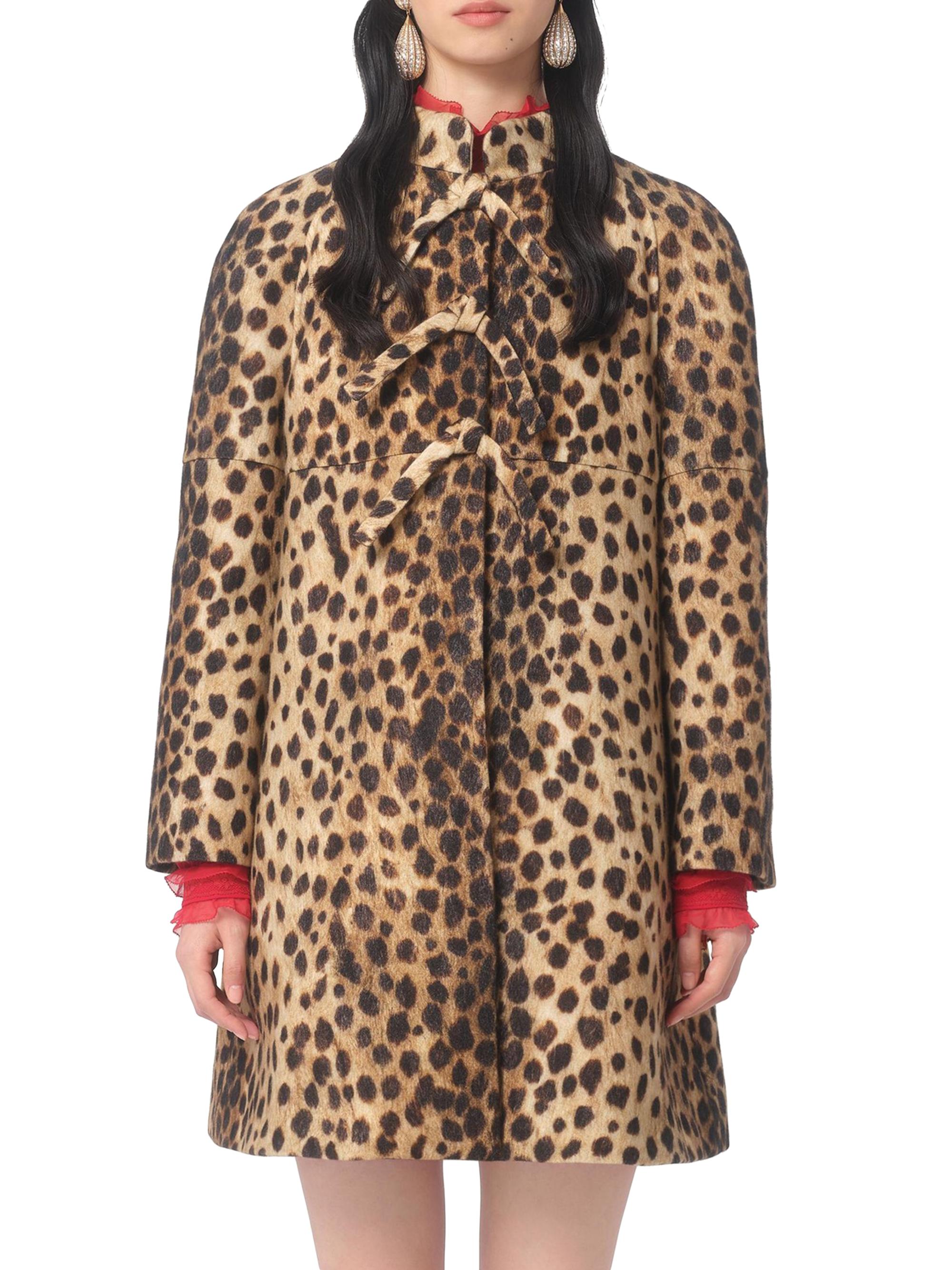 Valentino Garavani Jaguar Spots Printed Wool Cloth Coat | Saks