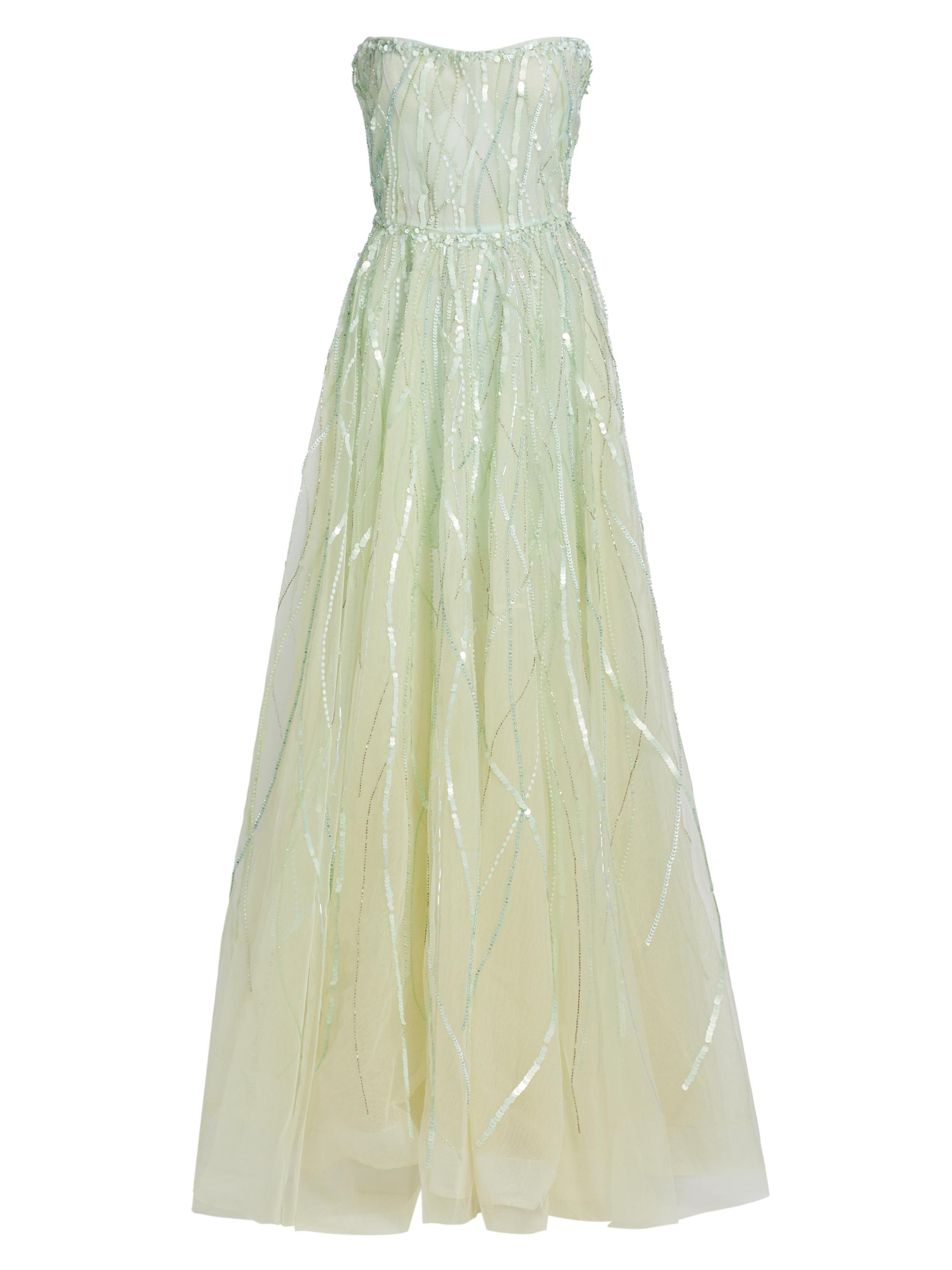 Atelier Prabal Gurung Women's Nancy Sequined Strapless Gown - Pistachio Multi